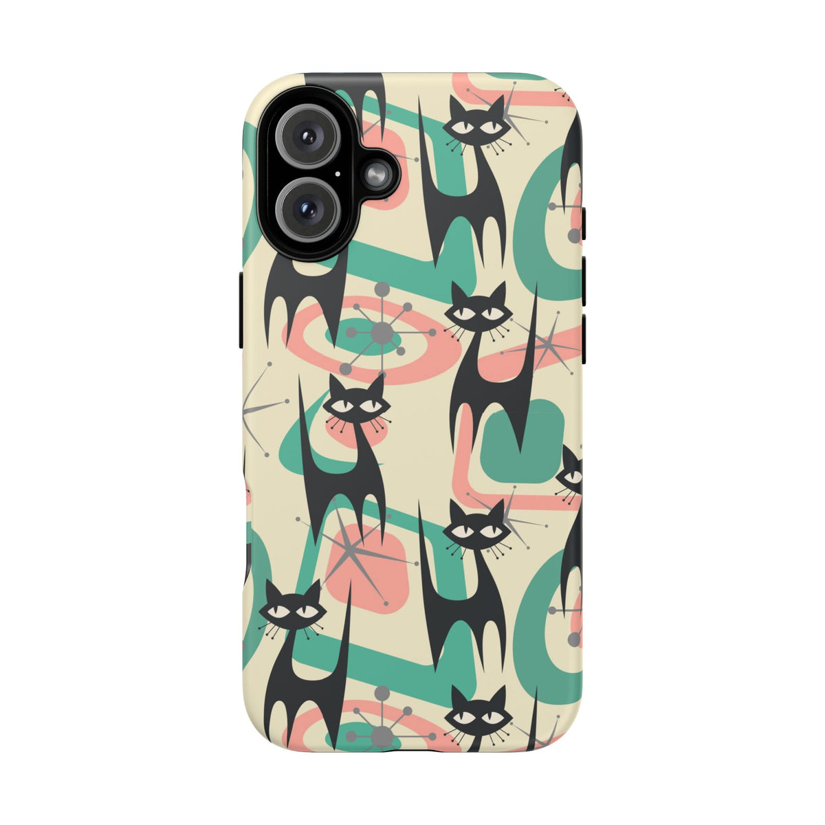 Atomic Cat Mid Century Modern Starburst Retro Kitsch Tough Phone Case