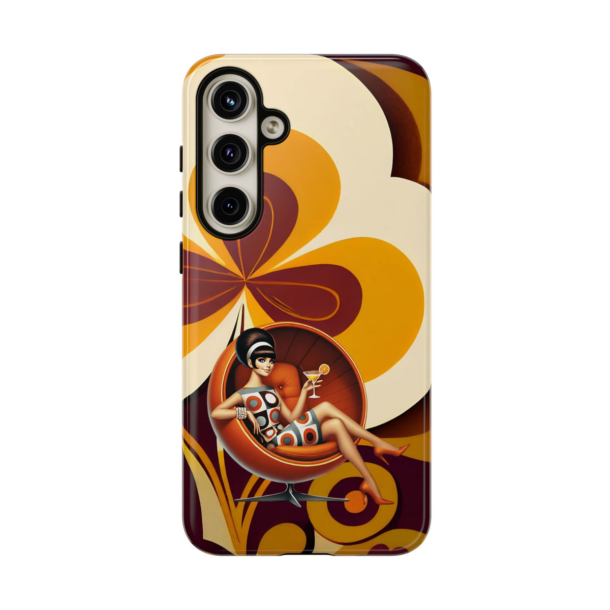 Groovy Mod 60s Retro Flower Power Phone Cases - Mid Century Modern Gal