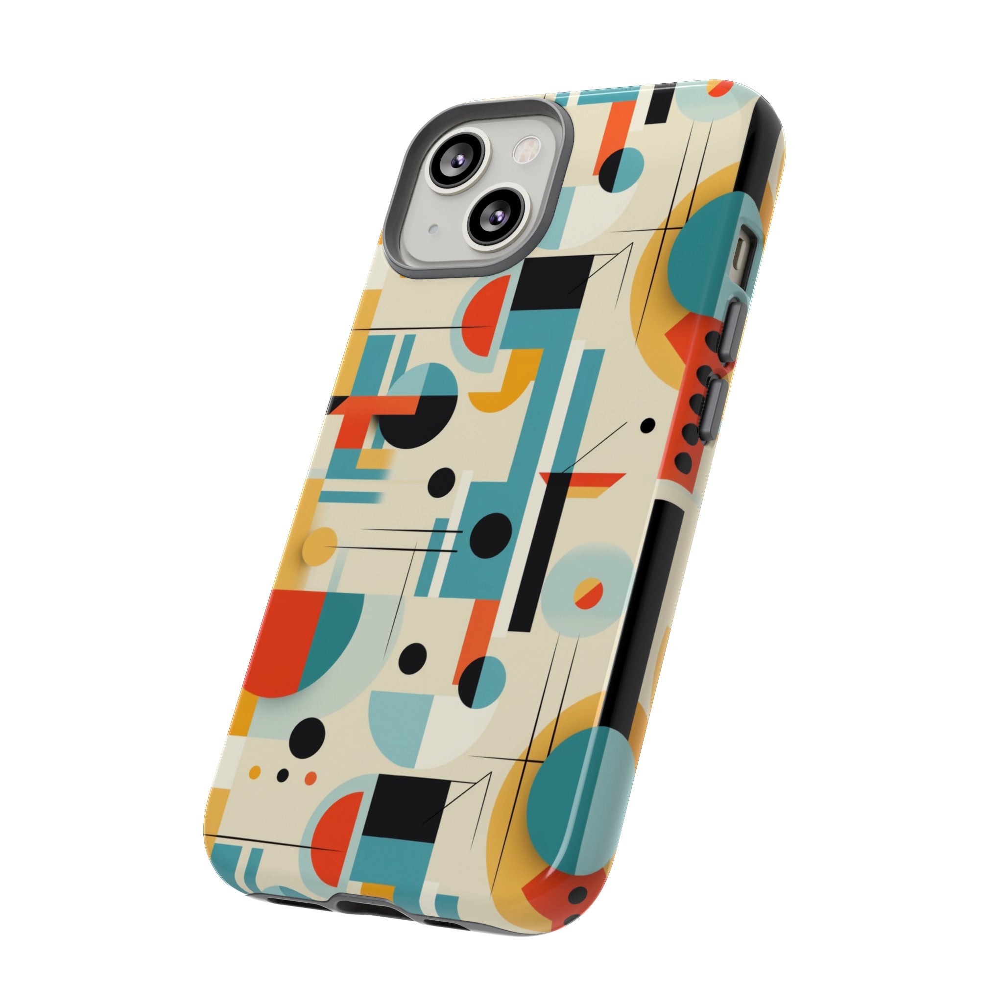 Bauhaus Designed Mid Mod Geometric Groovy Smart Phone, iPhone, Samsung Compatible Tough Cases