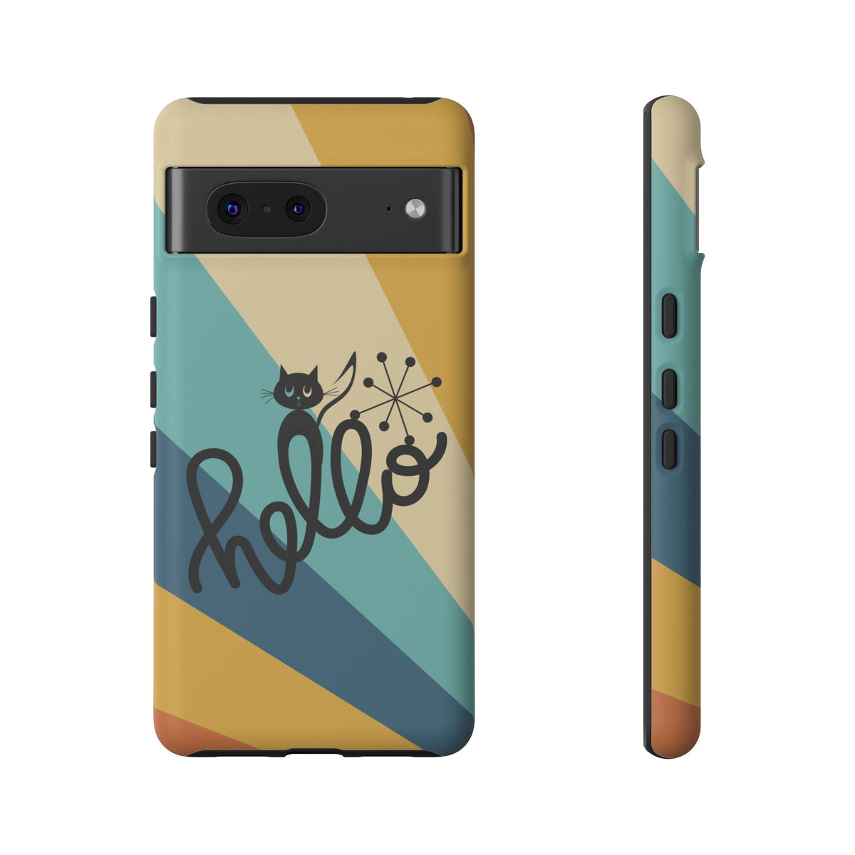 Atomic Groovy Cat, Retro, Kitschy, Hello Starburst, Mid Mod Smart Phone Tough Phone Cases
