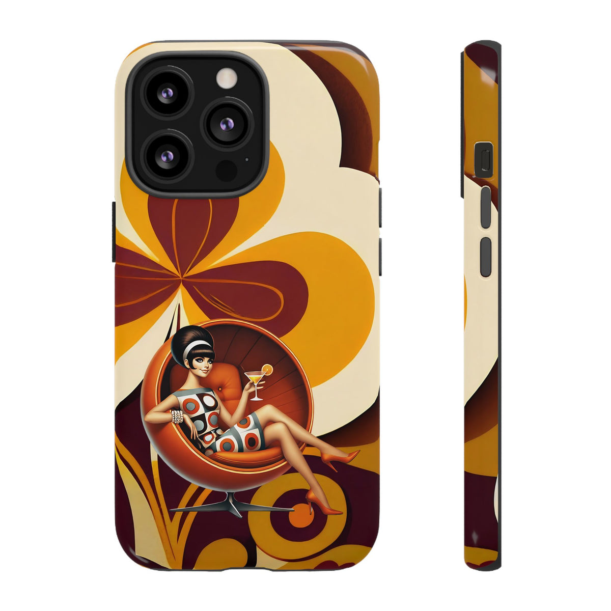 Groovy Mod 60s Retro Flower Power Phone Cases - Mid Century Modern Gal