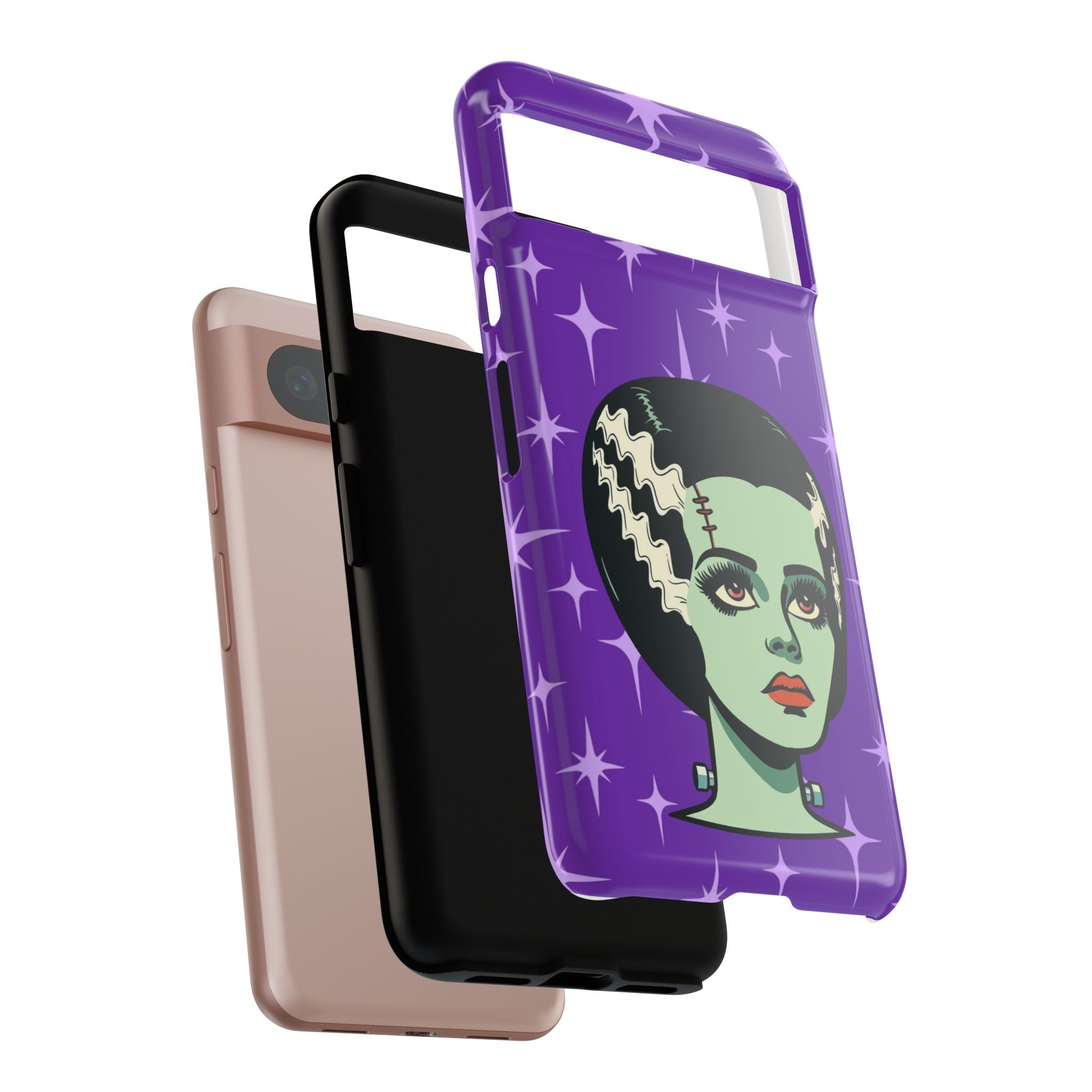 Bride of Frankenstein Retro Mid Mod Horror Buff Purple Halloween Tough Phone Case