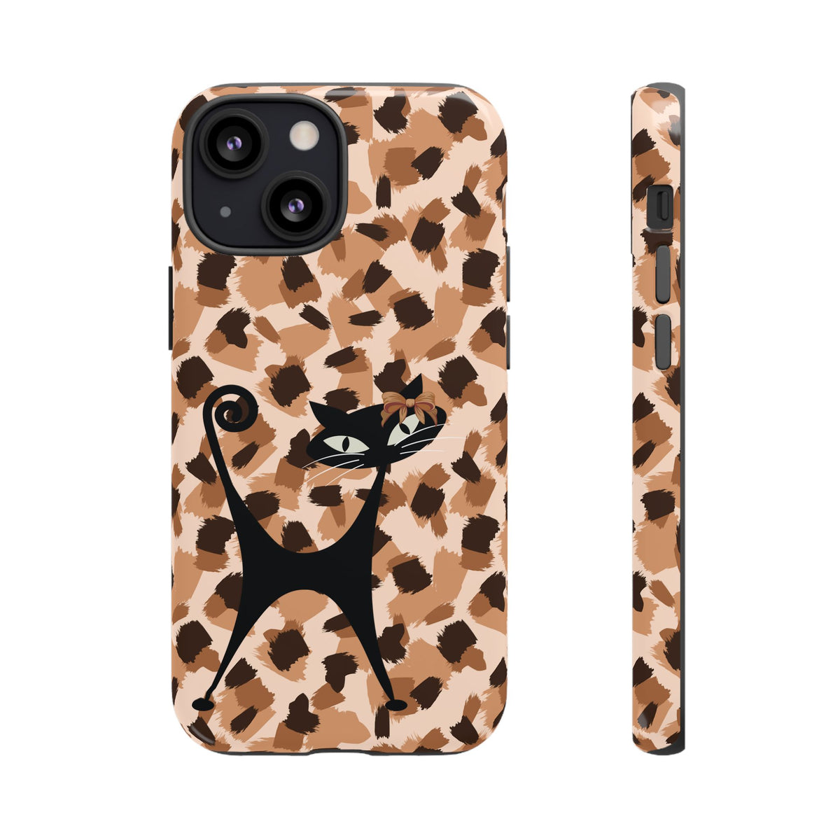 Mid Century Modern Atomic Cat, Animal Print Kitschy Trendy Smart Phone Tough Cases - Mid Century Modern Gal