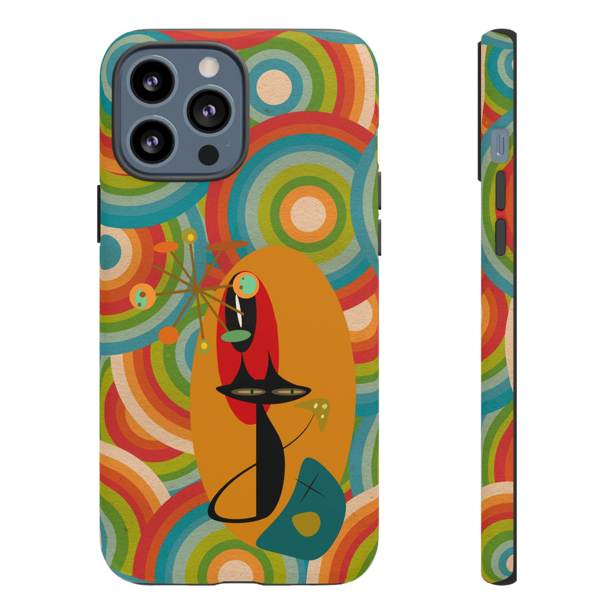Atomic Cat, Retro 70's Pattern, MCM Smart Phone Tough Phone Case