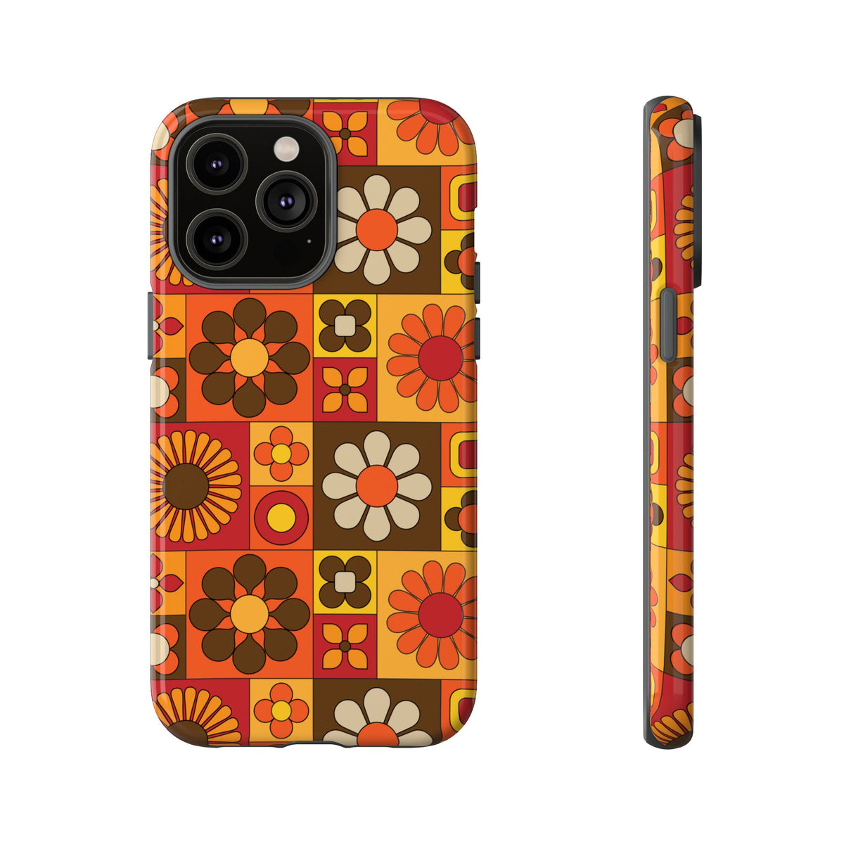 Retro 70s Mid Mod Floral Phone Case | Tough Cases for Flower Lovers - Mid Century Modern Gal