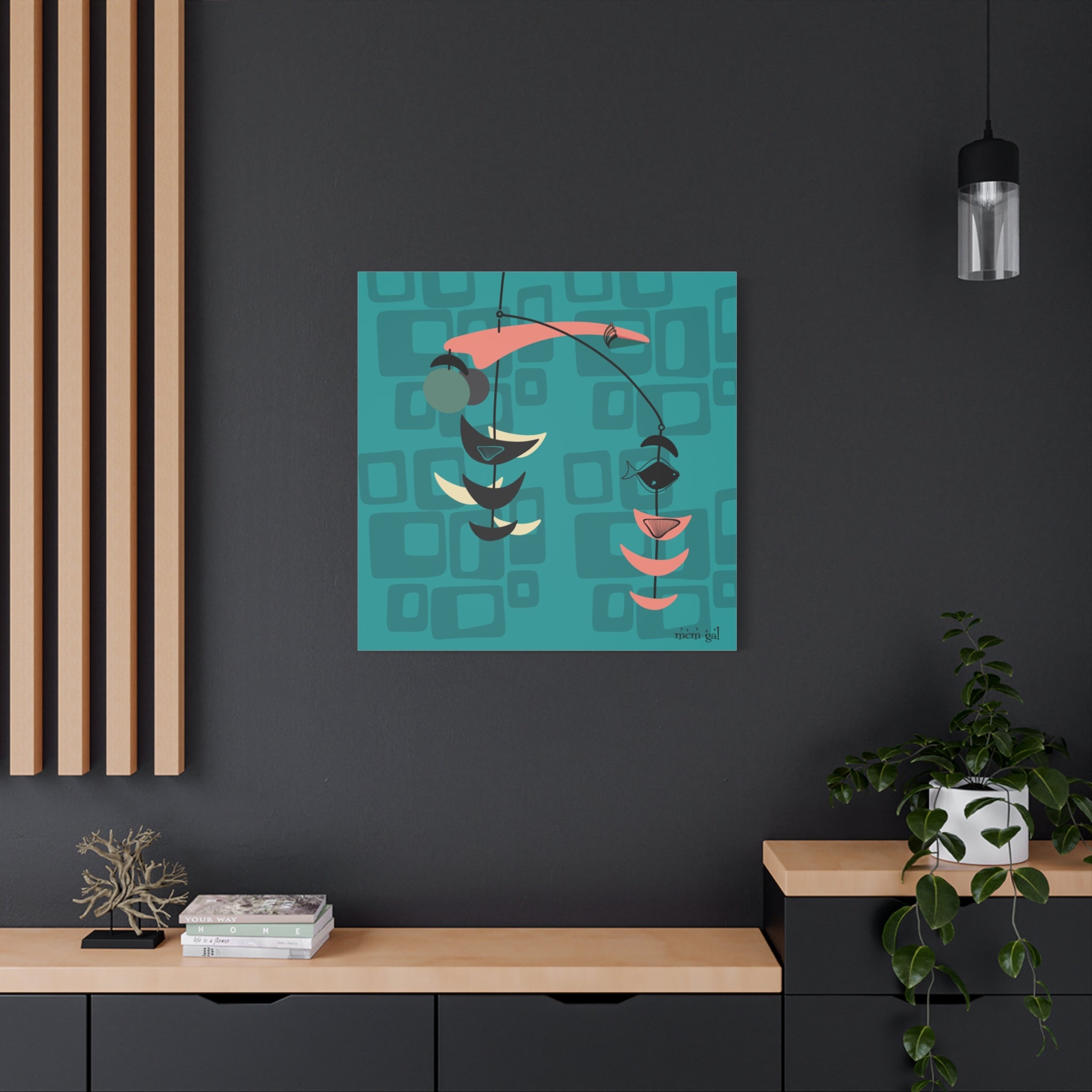 Mid Century Modern Fish Art Modern Abstract Wall Art Canvas - Stylish Home Decor for Contemporary Spaces - Mid Century Modern Gal