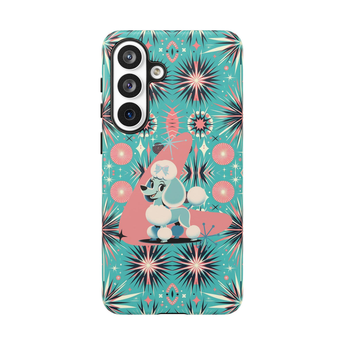 1950s Mid Century Modern Atomic Pink, Poodle Retro Smart Phone Tough Cases