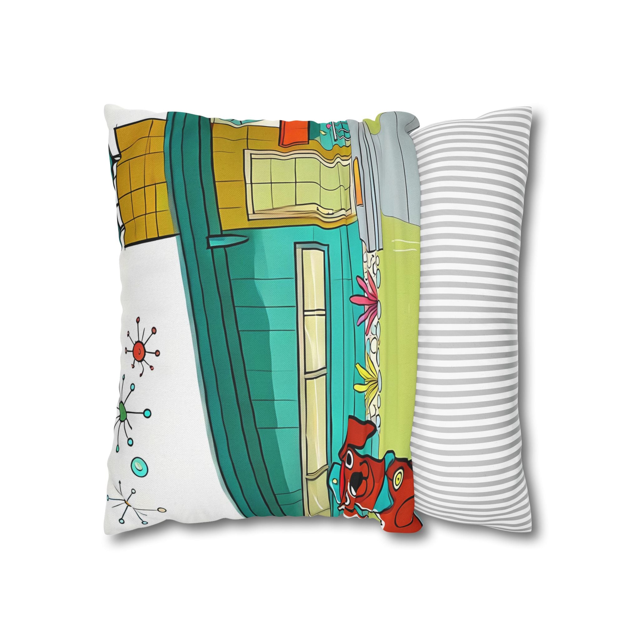 Chief Of Doxie Dwelling, Kitschy Mid Century Modern Pillow COVER Only - Mid Century Modern Gal