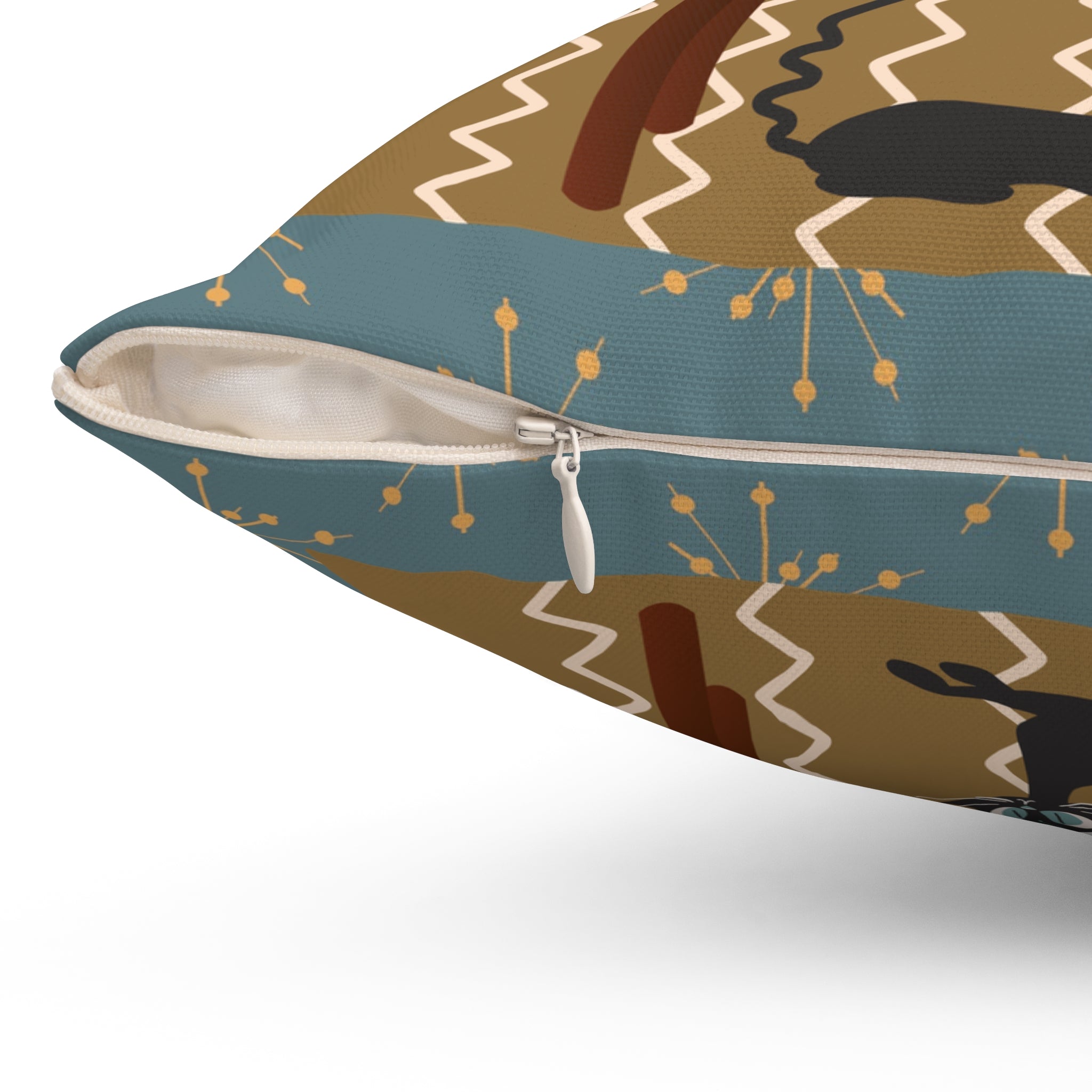 Atomic Cat, Mid Century Modern Pillow, TV Show, Kitschy Cute, Black Cat Lover Pillow - Mid Century Modern Gal