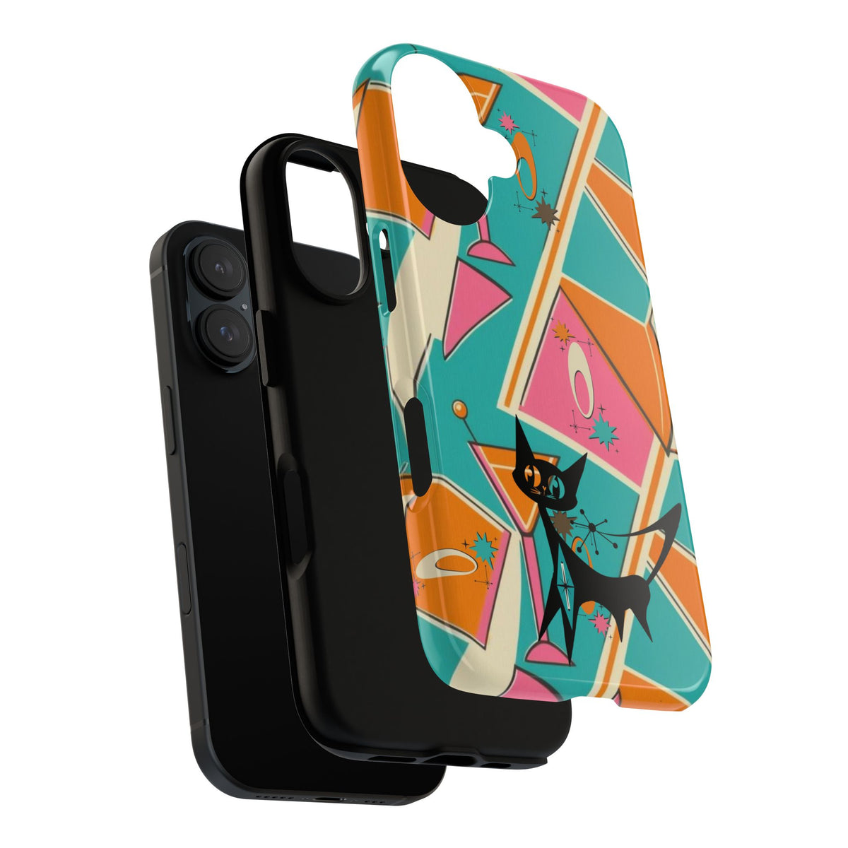 Atomic Cat Mid Mod Retro Cat Phone Case - Tough Cases for Stylish Cat Lovers