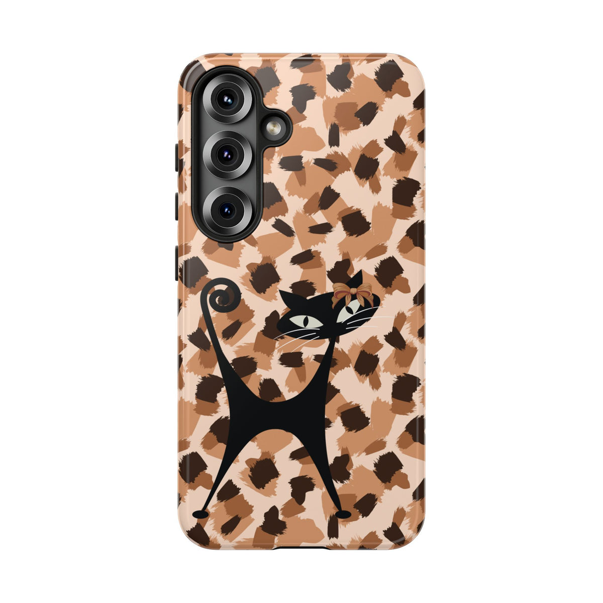 Mid Century Modern Atomic Cat, Animal Print Kitschy Trendy Smart Phone Tough Cases
