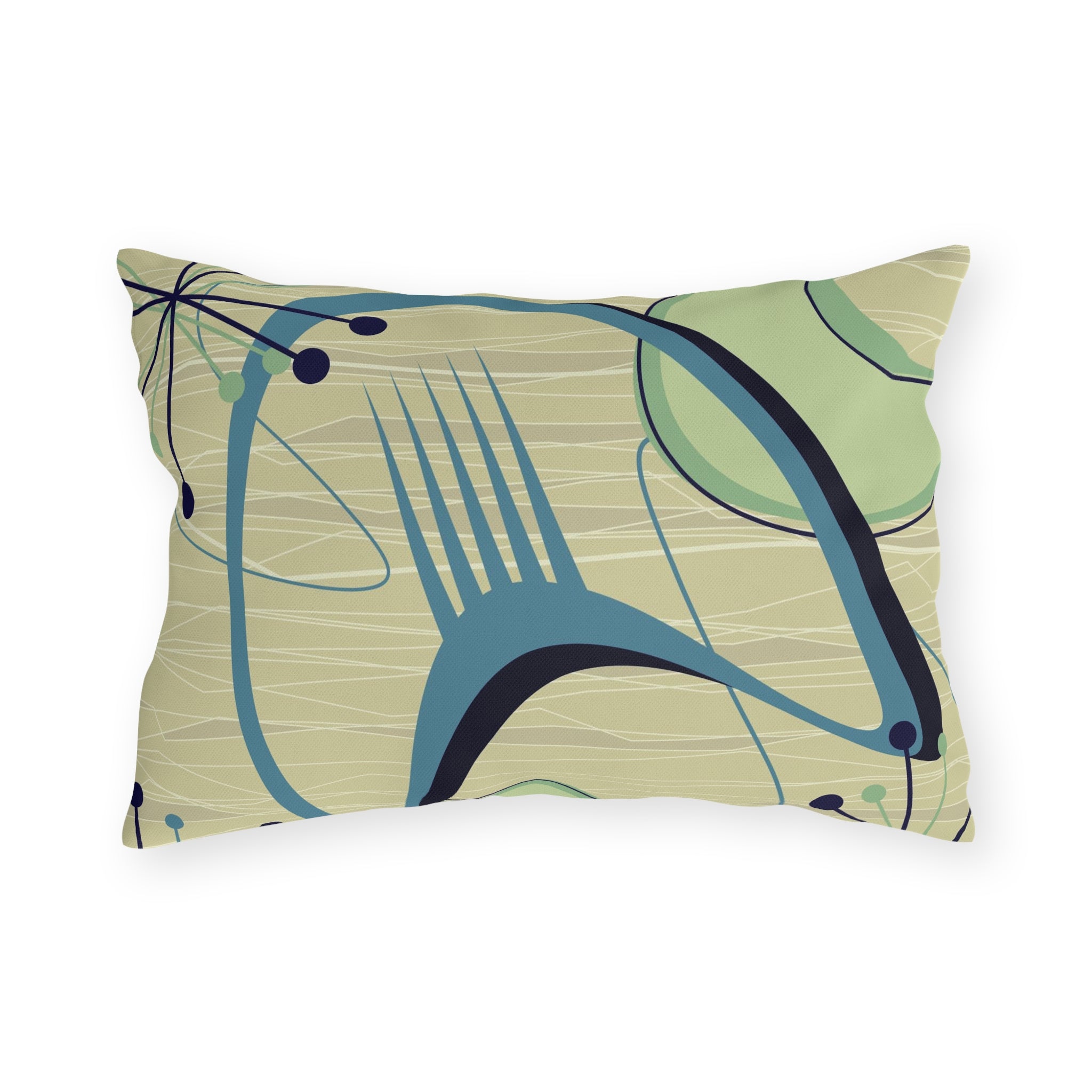 Mid Century Modern Atomic Boomerang Summer Garden Outdoor Pillows - Mid Century Modern Gal