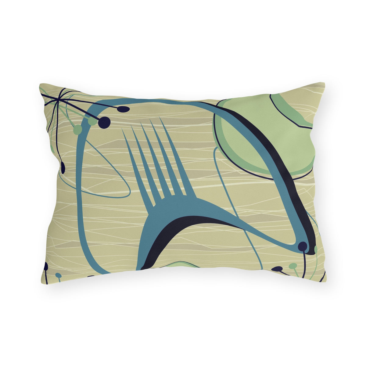 Mid Century Modern Atomic Boomerang Summer Garden Outdoor Pillows - Mid Century Modern Gal