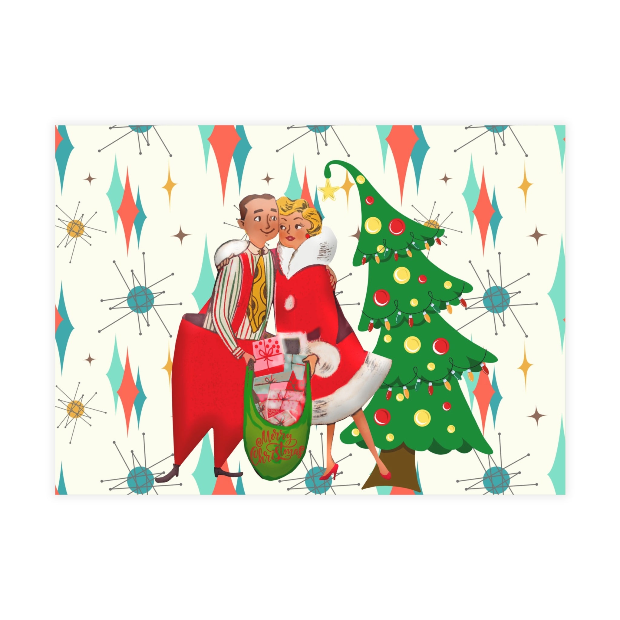 Mid Century Modern 50s Vintage Christmas Kitsch Postcard Bundles (envelopes included) - Mid Century Modern Gal