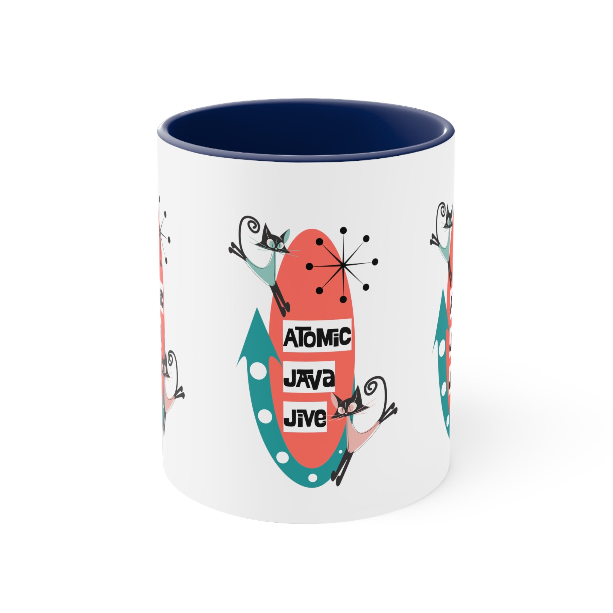 Atomic Cat, Mid Century Modern Coffee Mug For Coffee Lover, Atomic Java Jive, Kitschy Fun Gifts For Co-worker, Mom, Bestie - Mid Century Modern Gal