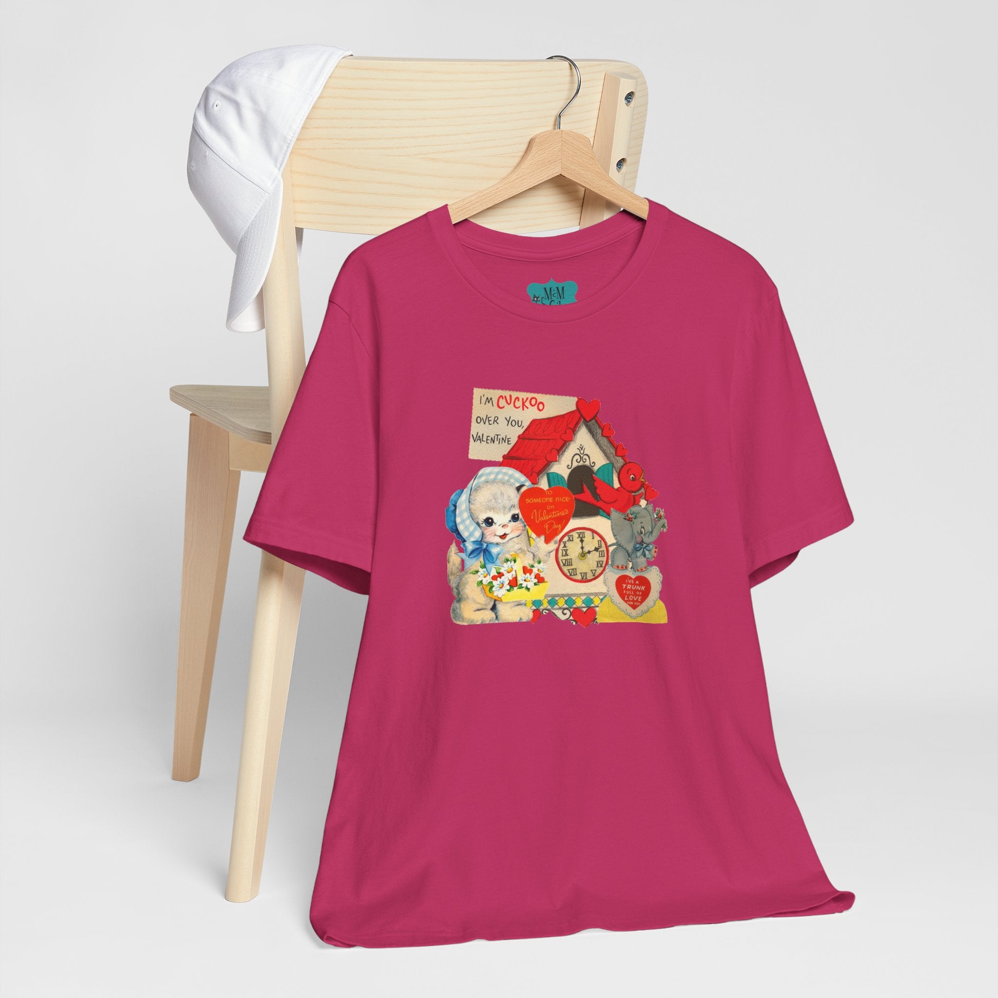 Vintage Valentine Cards Tee, Kitschy Whimsical Love Short Sleeve Tee - Mid Century Modern Gal