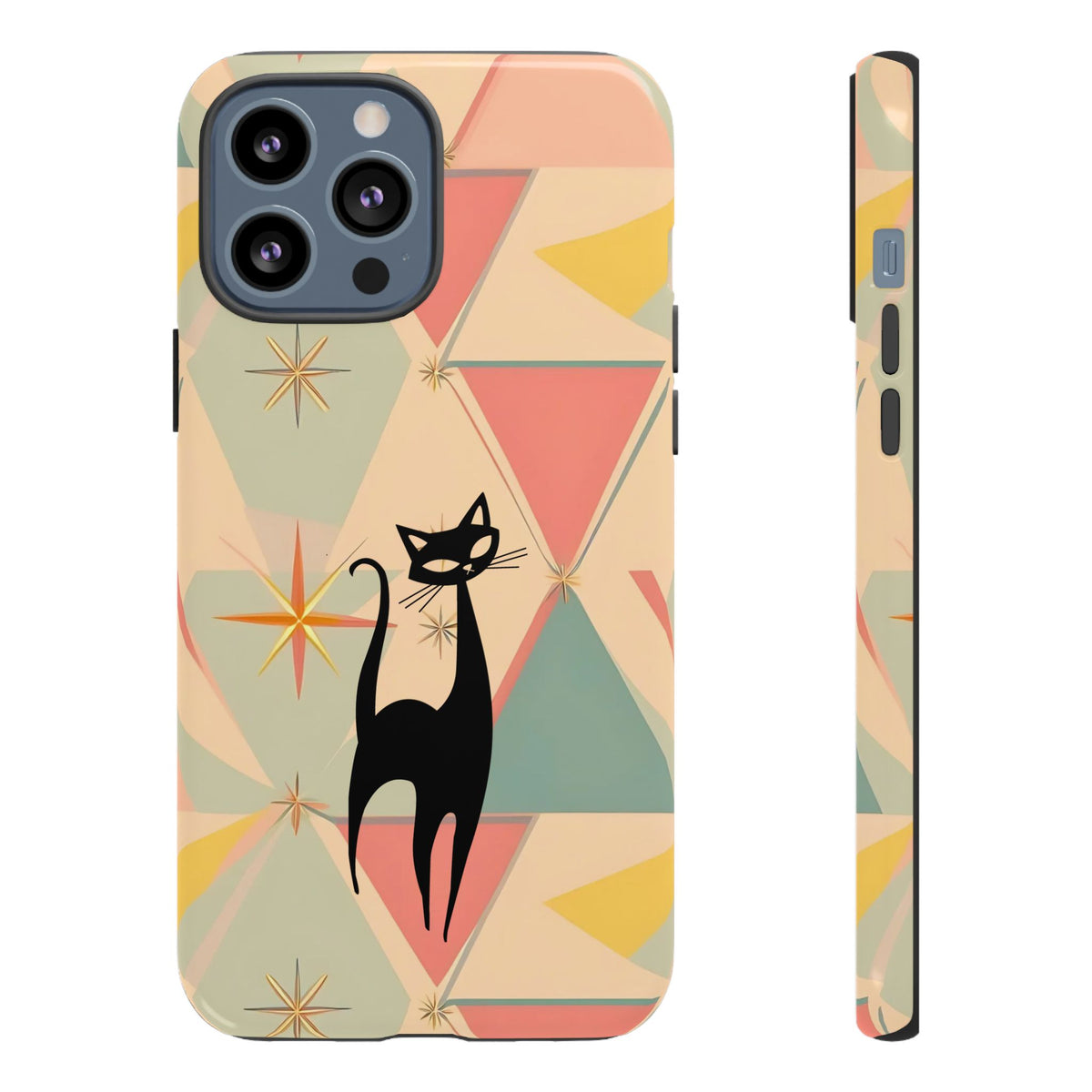 Atomic Cat Mid Mod Retro Cat Phone Case | Tough Cases with Vintage Vibe | Ideal for Cat Lovers