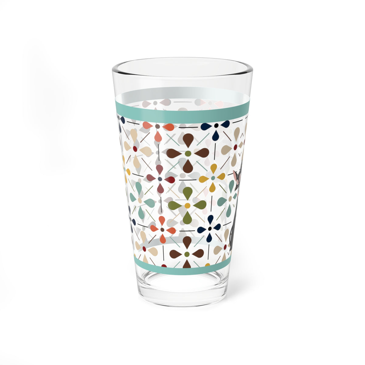 Mid Century Modern Barware, Atomic Cat Drinking Glass, Cool Cat Couples Gifts, Gift For Mom, Housewarming Gifts - Mid Century Modern Gal