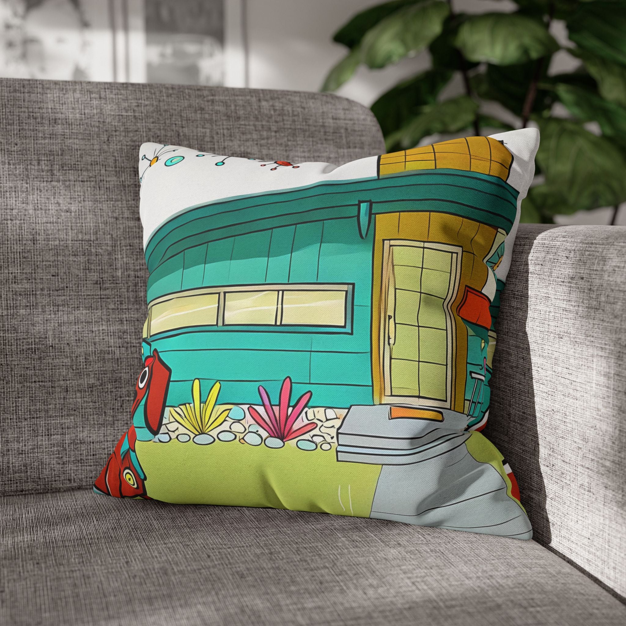 Chief Of Doxie Dwelling, Kitschy Mid Century Modern Pillow COVER Only - Mid Century Modern Gal