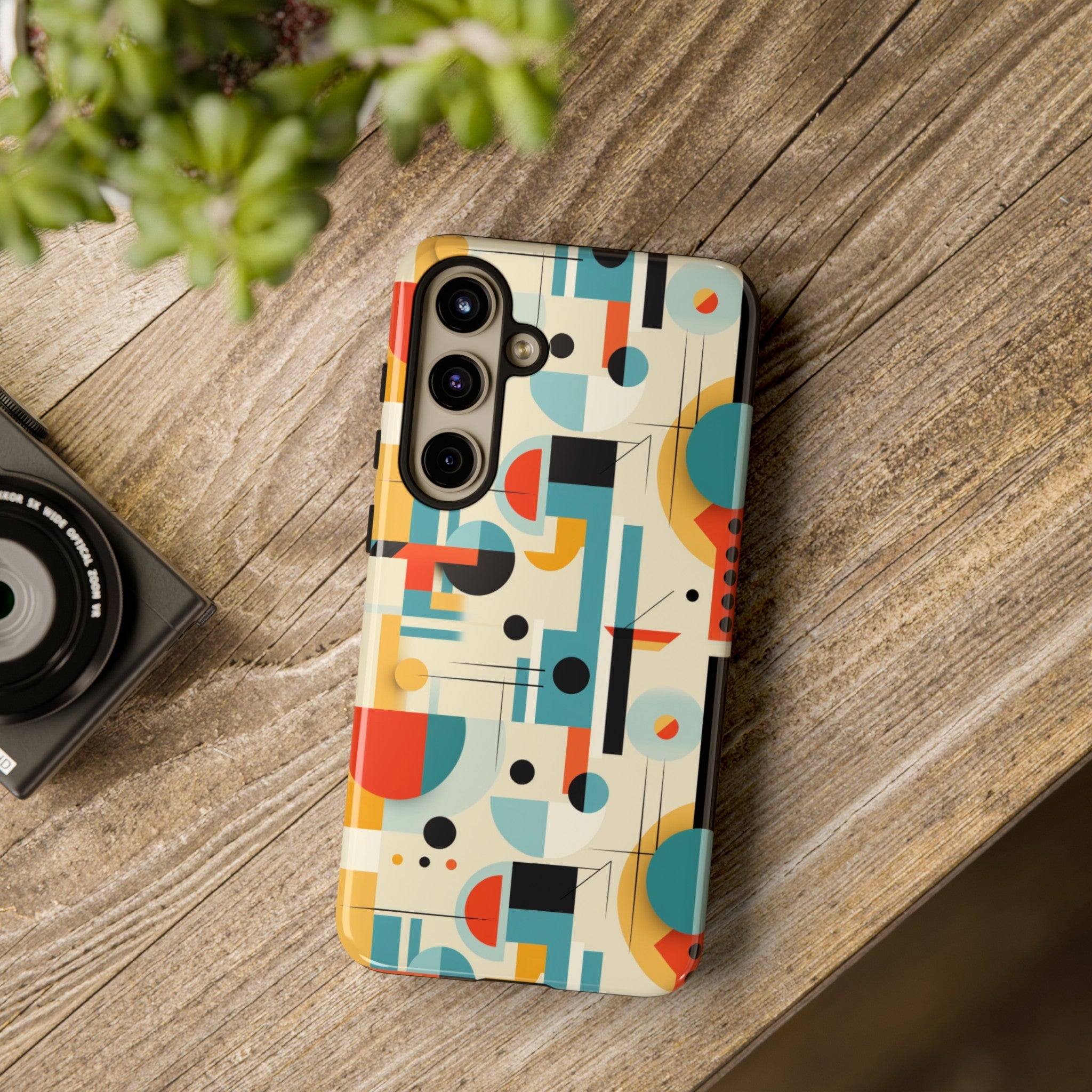 Bauhaus Designed Mid Mod Geometric Groovy Smart Phone, iPhone, Samsung Compatible Tough Cases