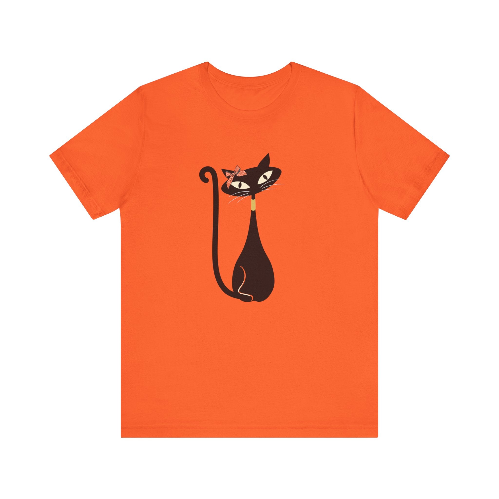 Atomic Cat Mid Century Modern Retro Trendy Hip Unisex Jersey Short Sleeve Tee - Mid Century Modern Gal