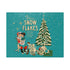 Mid Century Modern Kitschy Christmas Mantel Wall Art, Teal Blue, Mica Snow 50s Mod Couple Christmas Scene Canvas Art - Mid Century Modern Gal