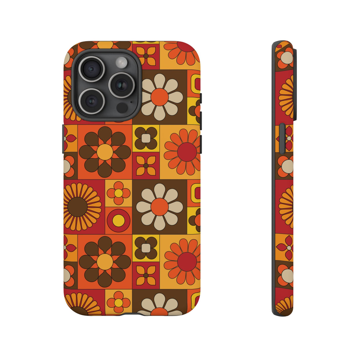 Retro 70s Mid Mod Floral Phone Case | Tough Cases for Flower Lovers - Mid Century Modern Gal