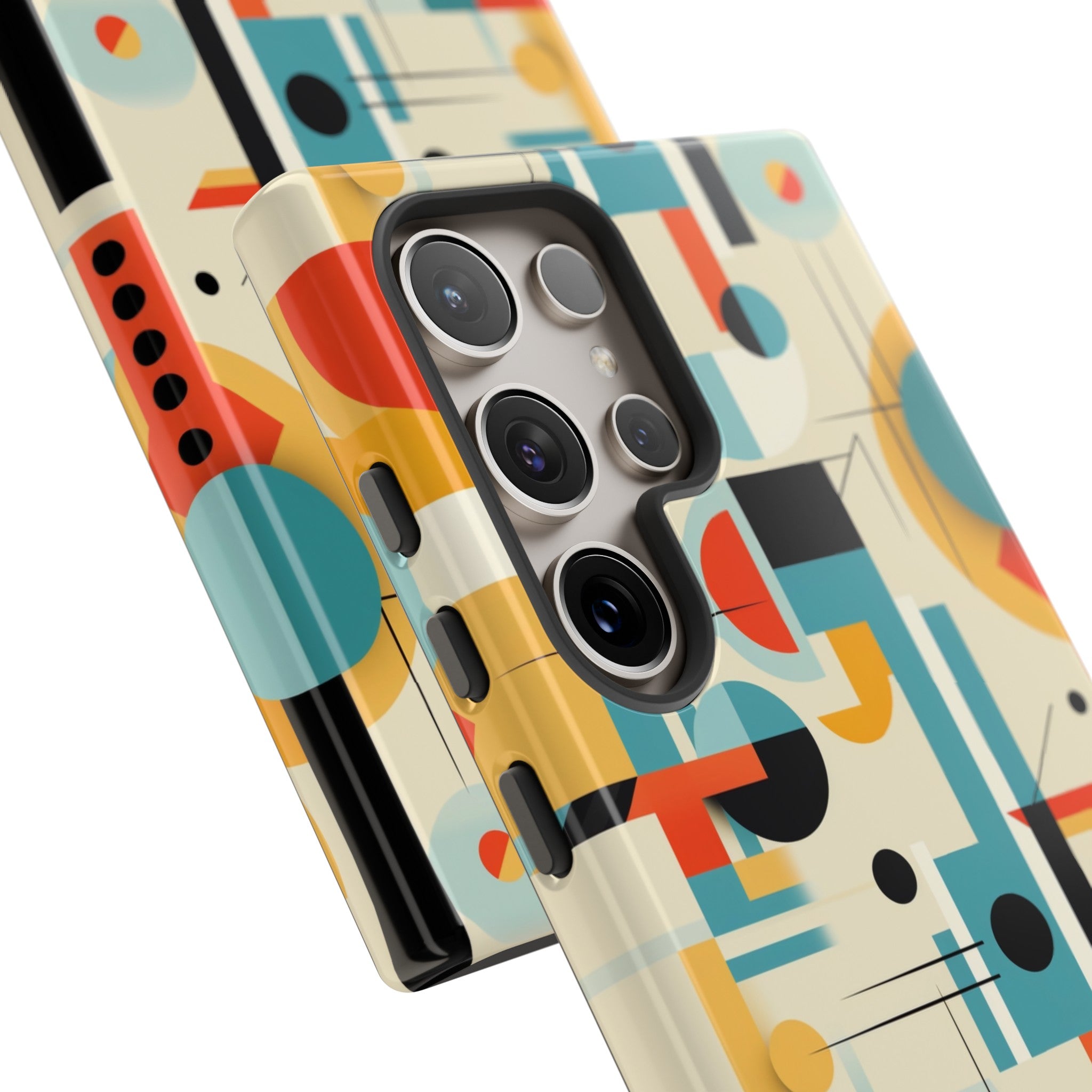 Bauhaus Designed Mid Mod Geometric Groovy Smart Phone, iPhone, Samsung Compatible Tough Cases