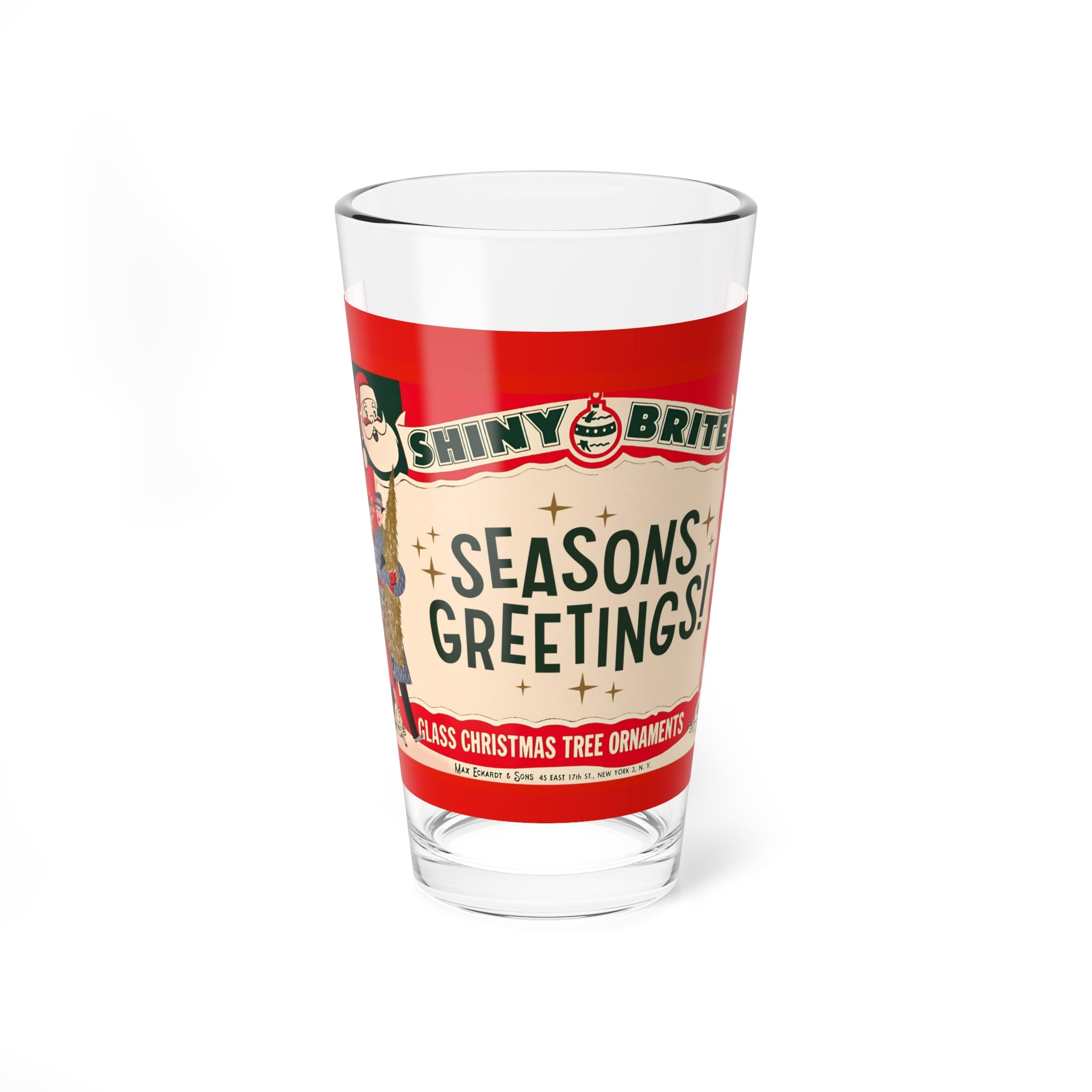Mid Century Modern 50s Glassware, Shiny Brite Holiday Glassware Kitschy Christmas Retro Mocktail, Cocktail MCM Barware - Mid Century Modern Gal
