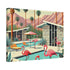 50s Mid Century Modern Wall Art, Palm Springs Flamingo Breeze Block MCM Art - Mid Century Modern Gal