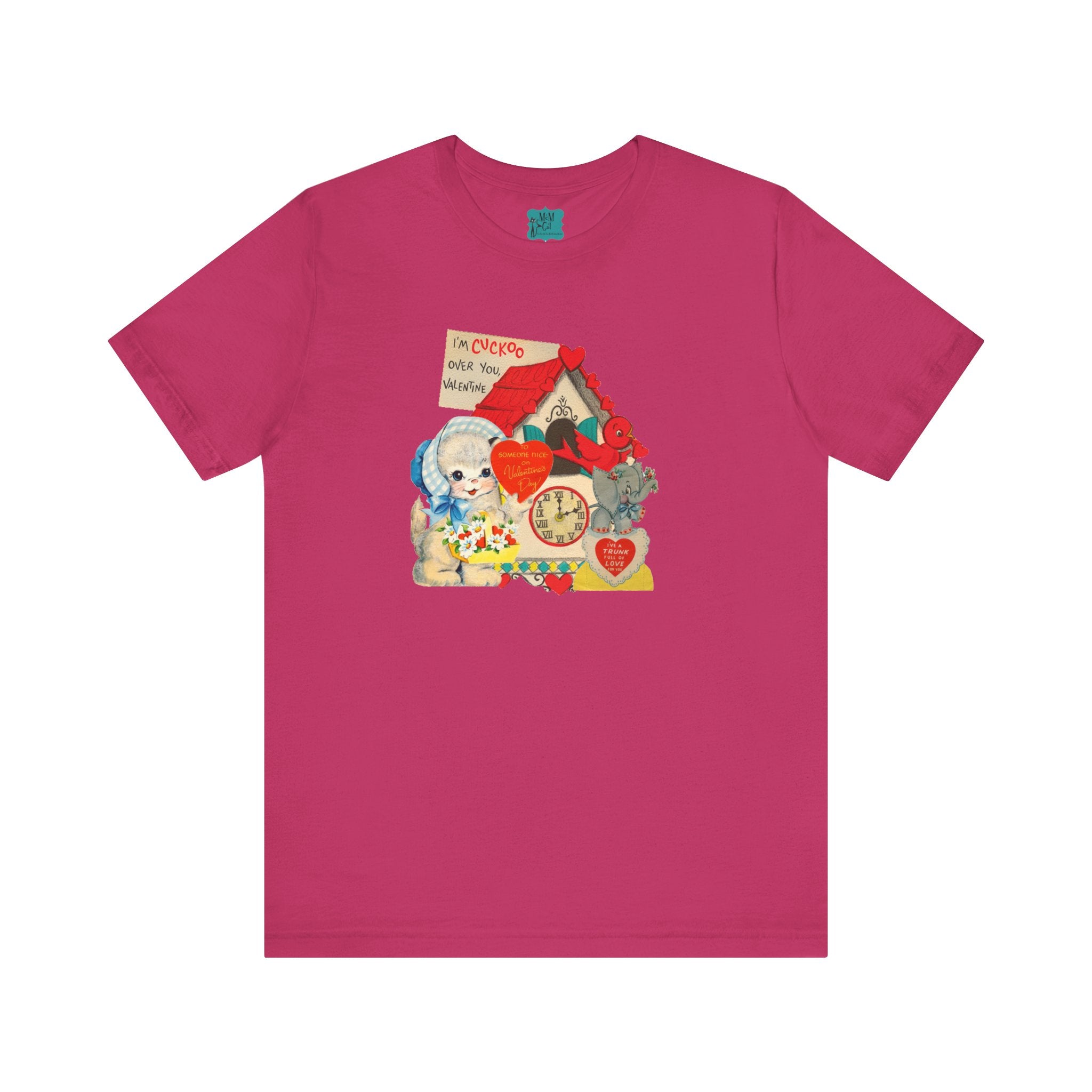 Vintage Valentine Cards Tee, Kitschy Whimsical Love Short Sleeve Tee - Mid Century Modern Gal