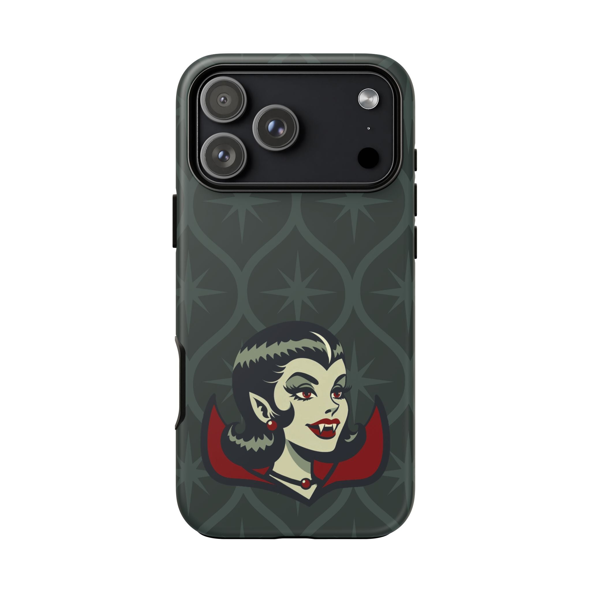 Vampire Dracula Girl Halloween Goth Horror Buff MCM Green Tough Phone Case