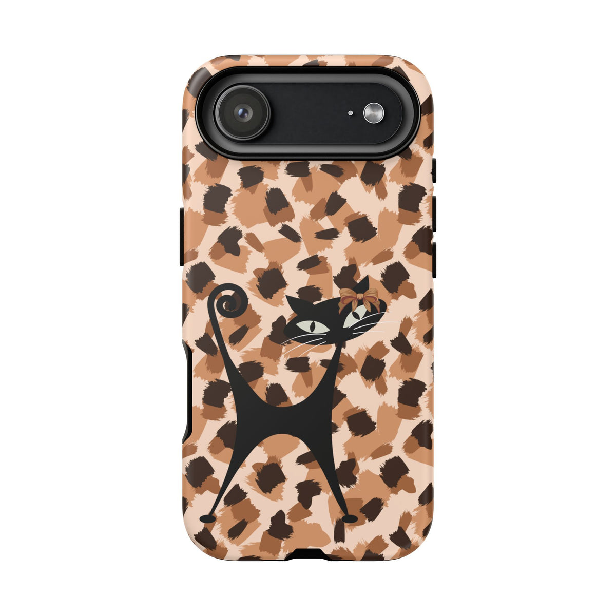 Mid Century Modern Atomic Cat, Animal Print Kitschy Trendy Smart Phone Tough Cases