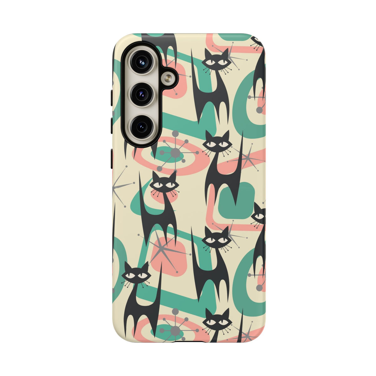 Atomic Cat Mid Century Modern Starburst Retro Kitsch Tough Phone Case