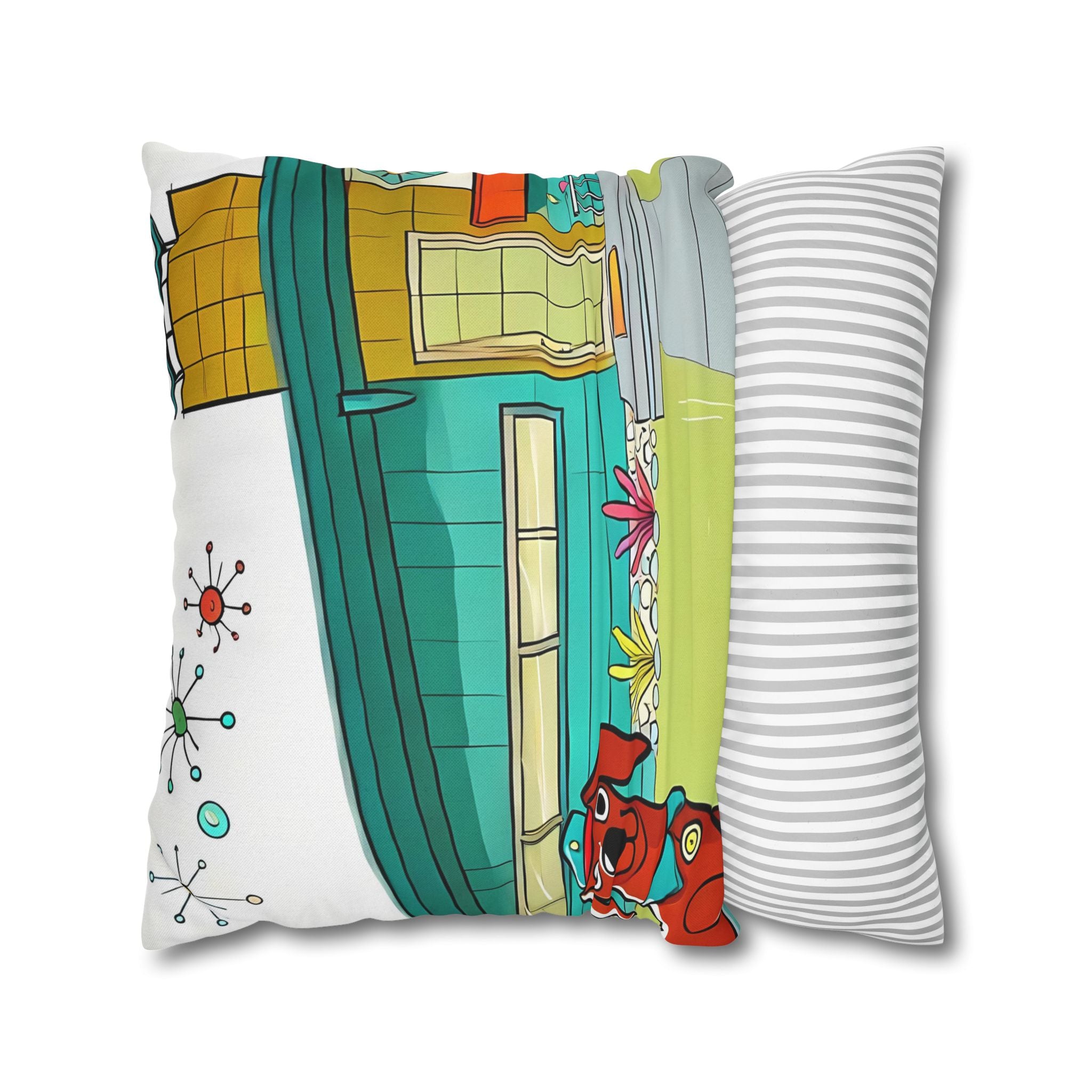 Chief Of Doxie Dwelling, Kitschy Mid Century Modern Pillow COVER Only - Mid Century Modern Gal