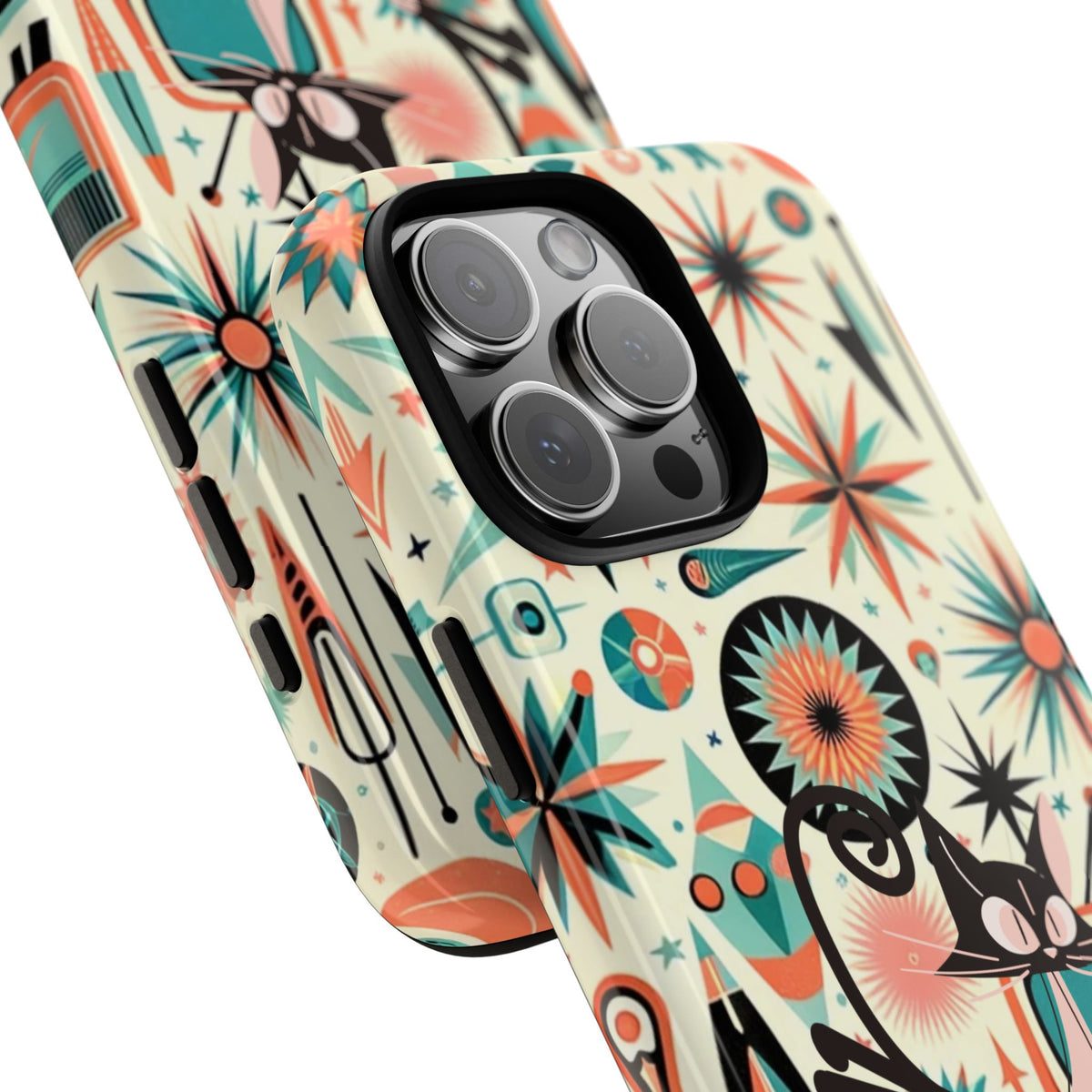 Atomic Kitty Boomerang Space Kitty Mid Century Modern Samsung, Smart Phone, Tough Cases