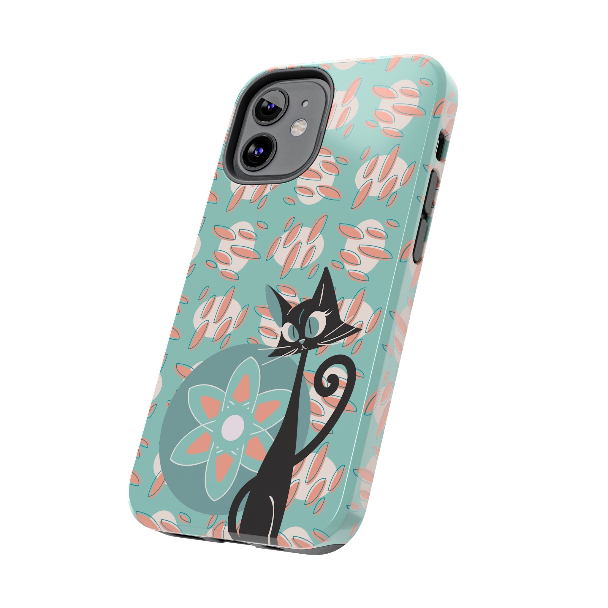 Atomic Cat, Mid Century Modern Funky Fun Smart Phone Tough Phone Cases - Mid Century Modern Gal