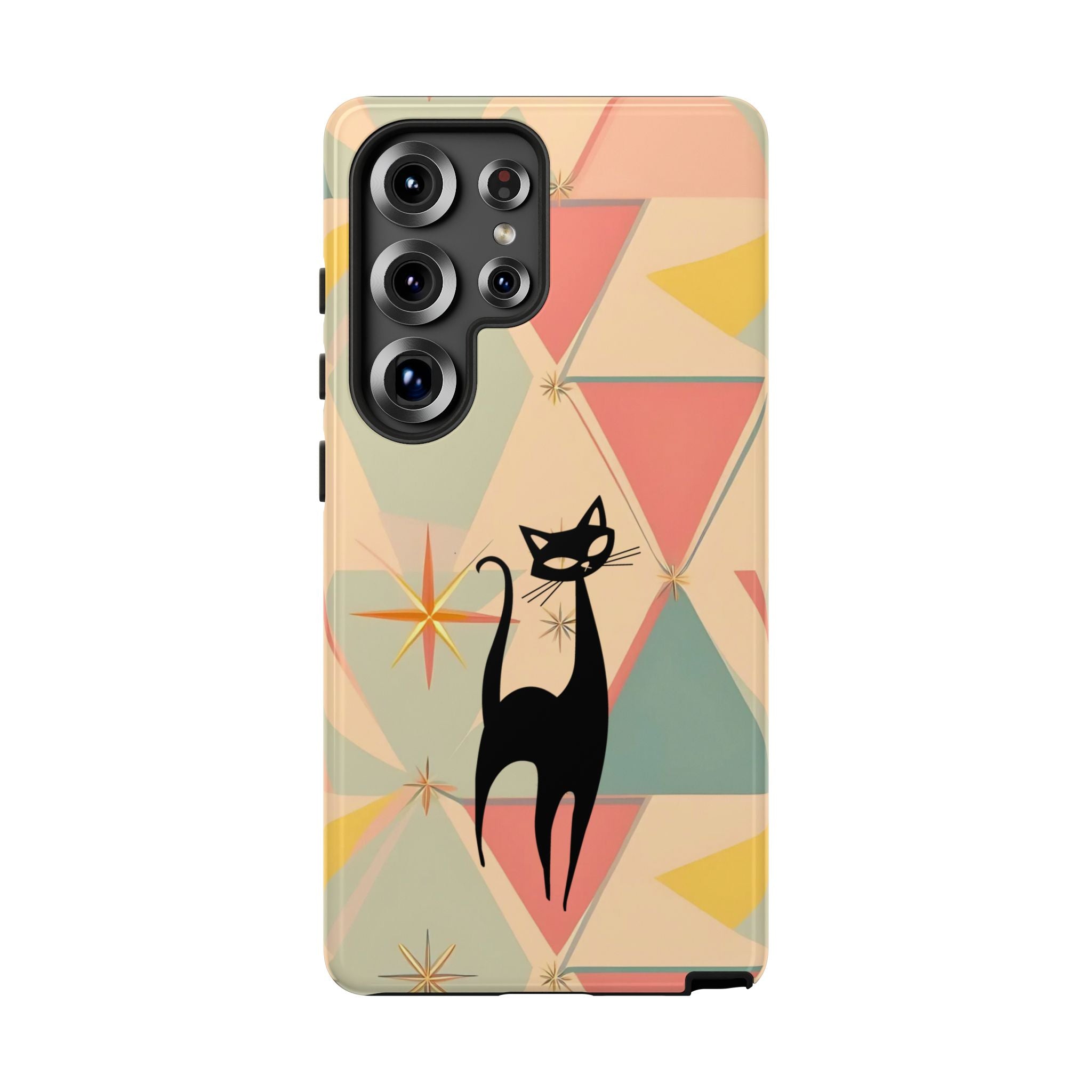 Atomic Cat Mid Mod Retro Cat Phone Case | Tough Cases with Vintage Vibe | Ideal for Cat Lovers