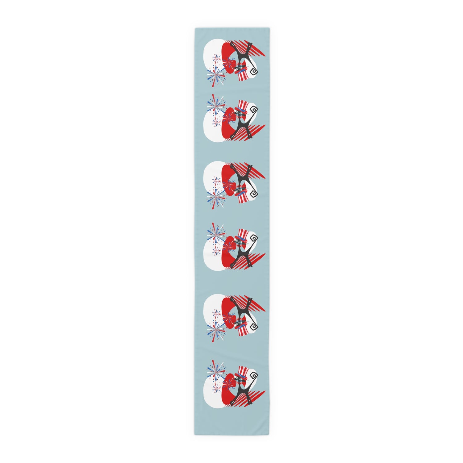 4th Of  July Party Table Accessories With Atomic Cats, Mid Mod Style Patriotic Table Runner - Mid Century Modern Gal