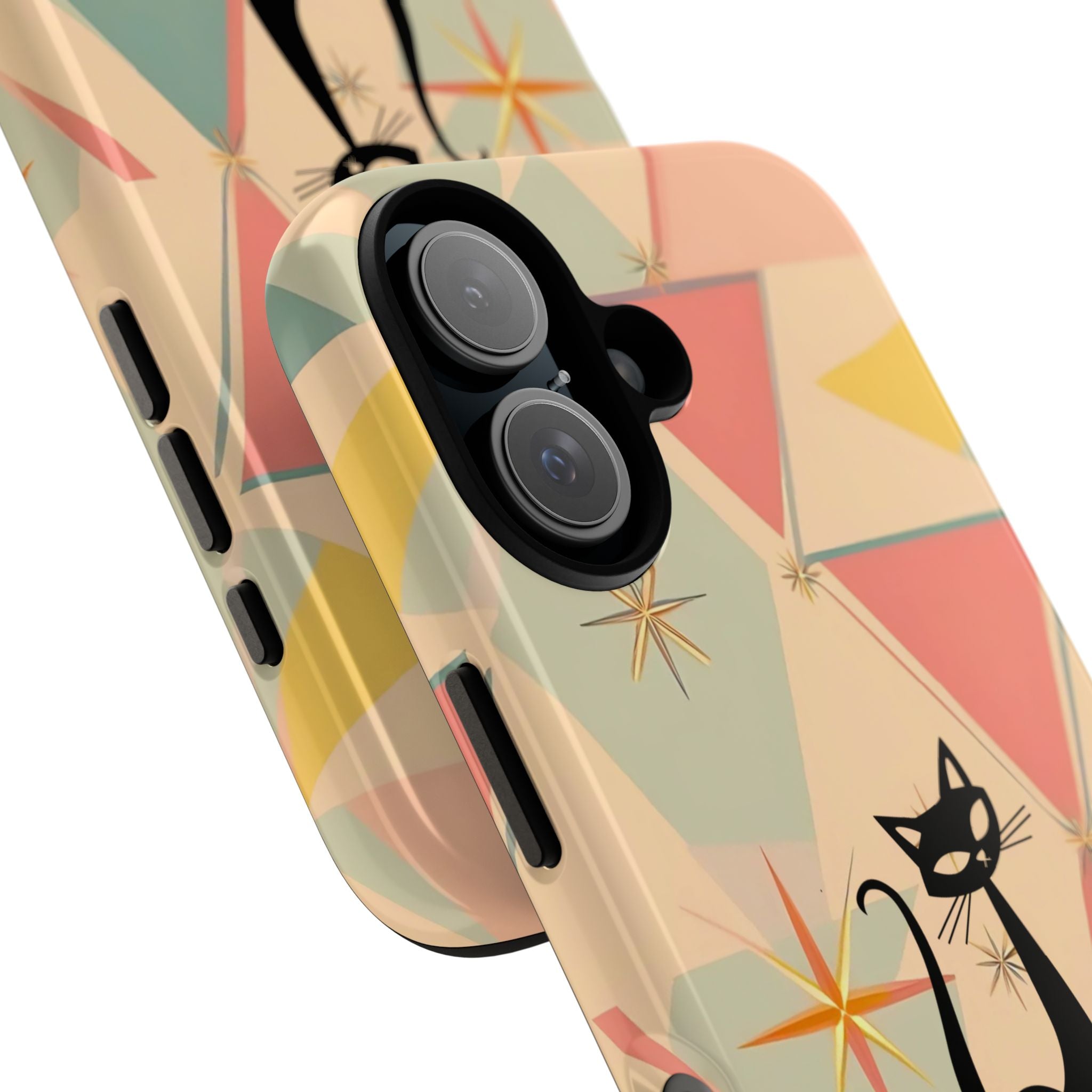 Atomic Cat Mid Mod Retro Cat Phone Case | Tough Cases with Vintage Vibe | Ideal for Cat Lovers