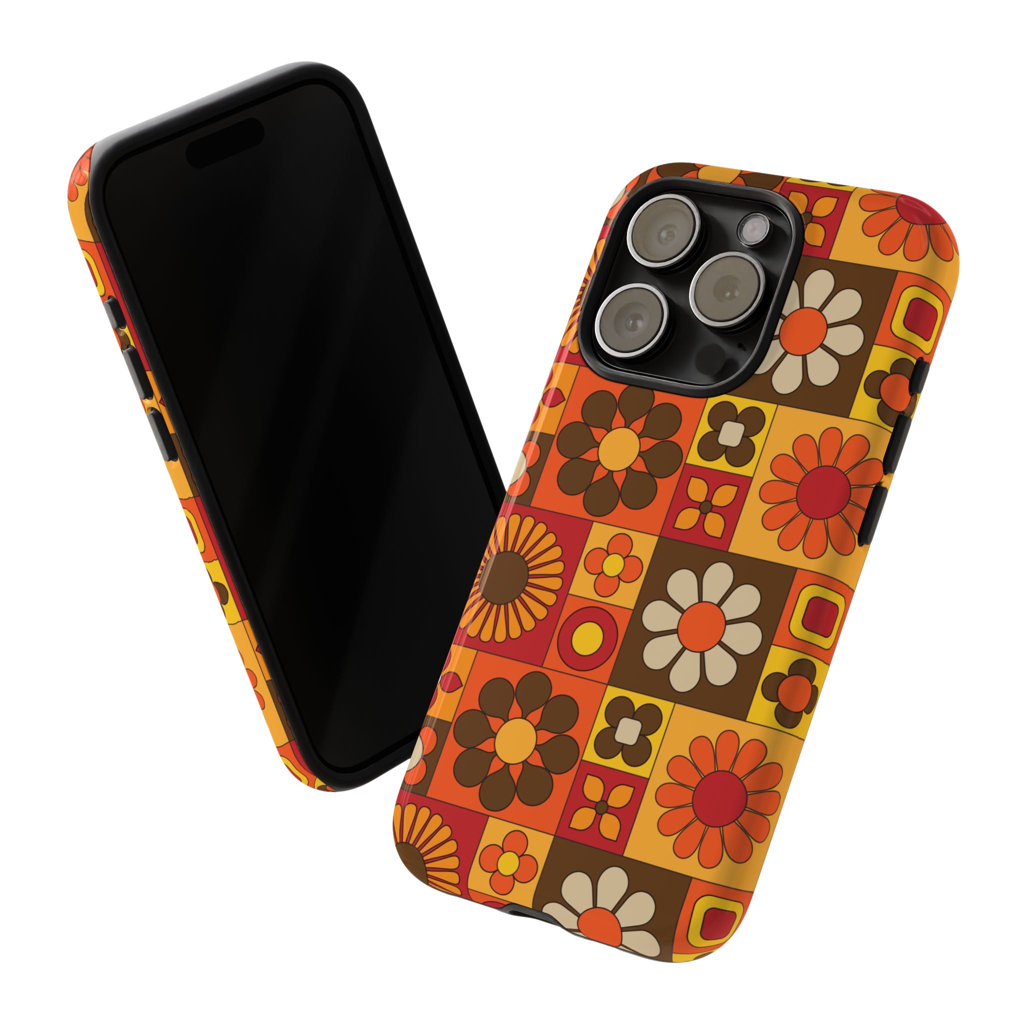 Retro 70s Mid Mod Floral Phone Case | Tough Cases for Flower Lovers