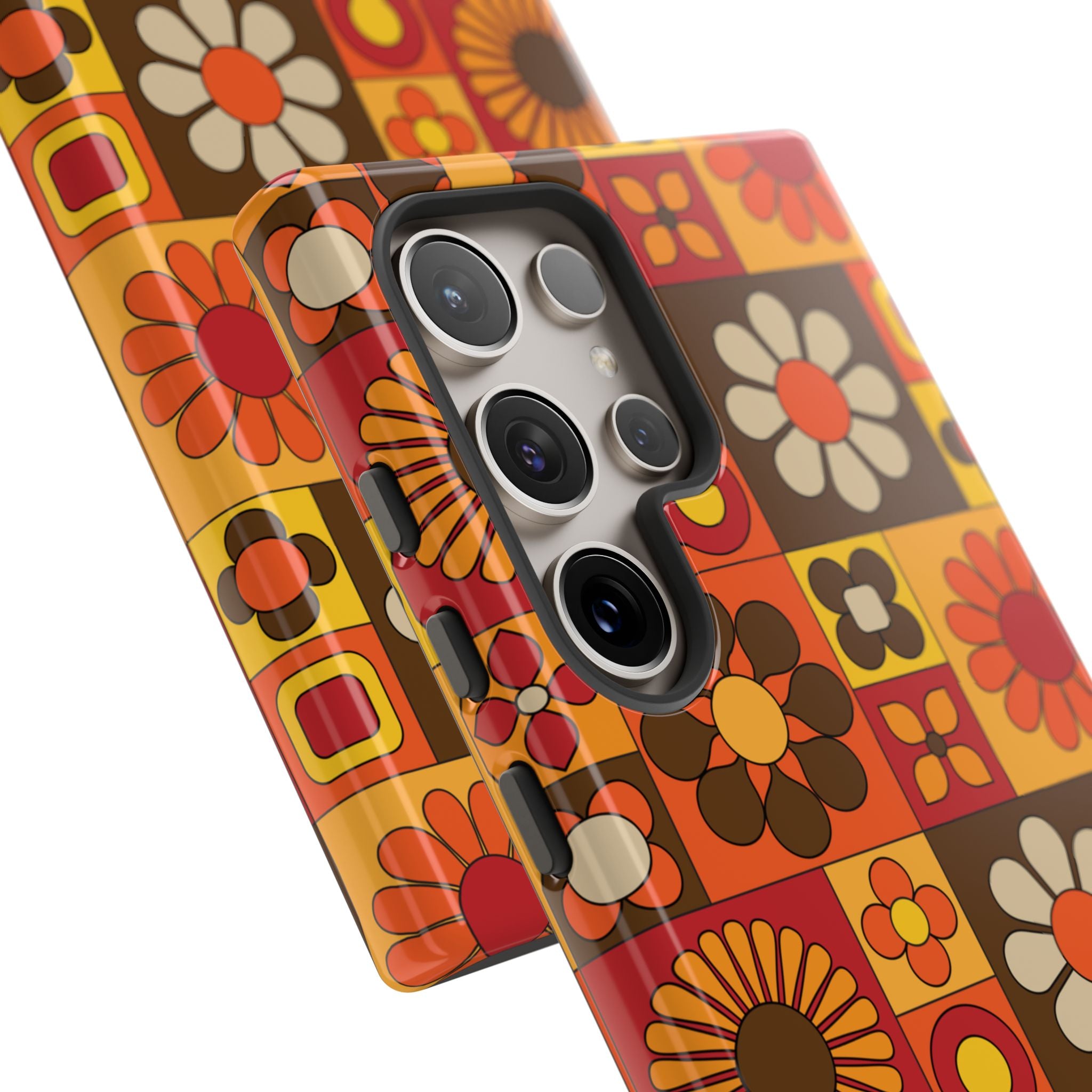 Retro 70s Mid Mod Floral Phone Case | Tough Cases for Flower Lovers