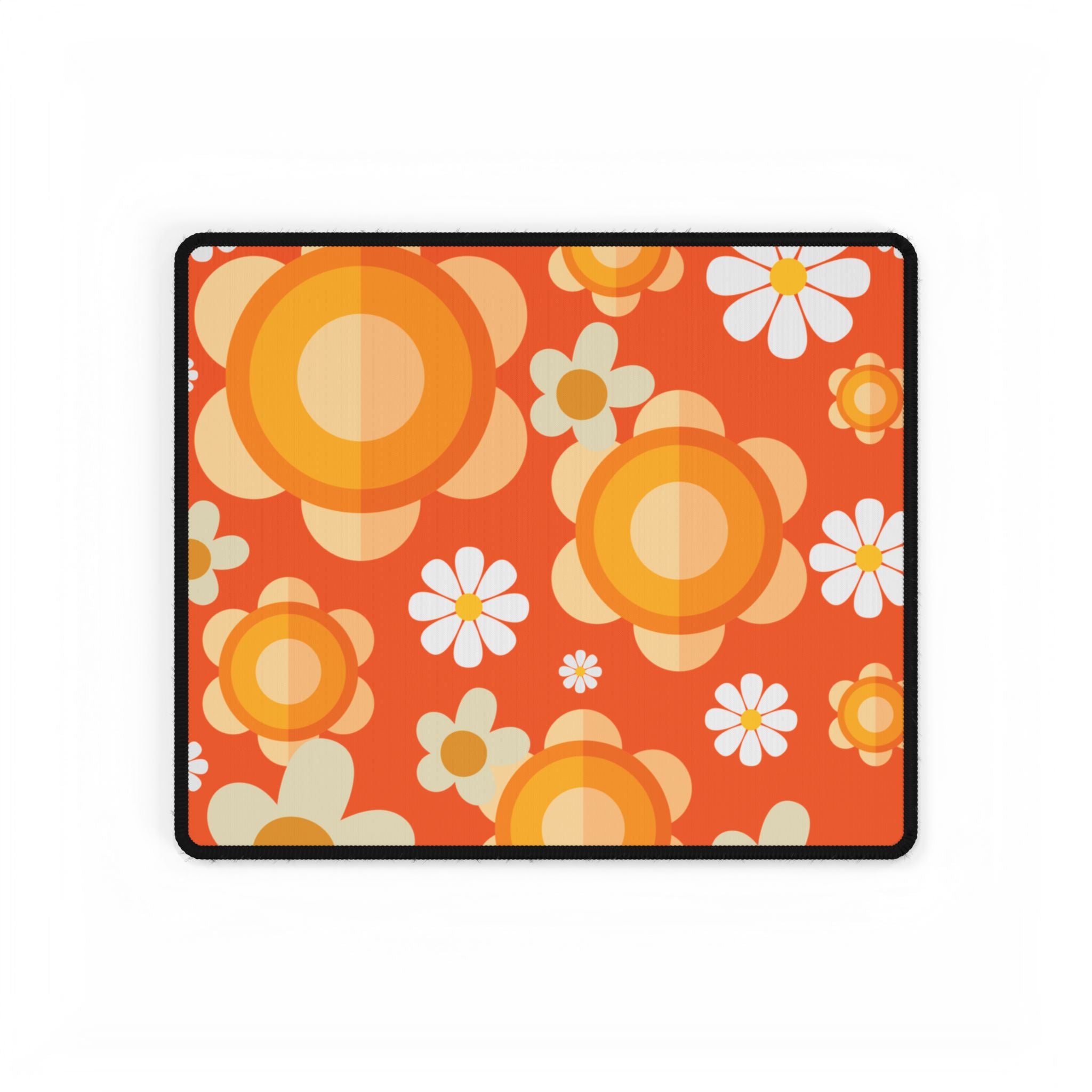 Retro Flower Power Groovy Desk Mat - Mid Century Modern Gal