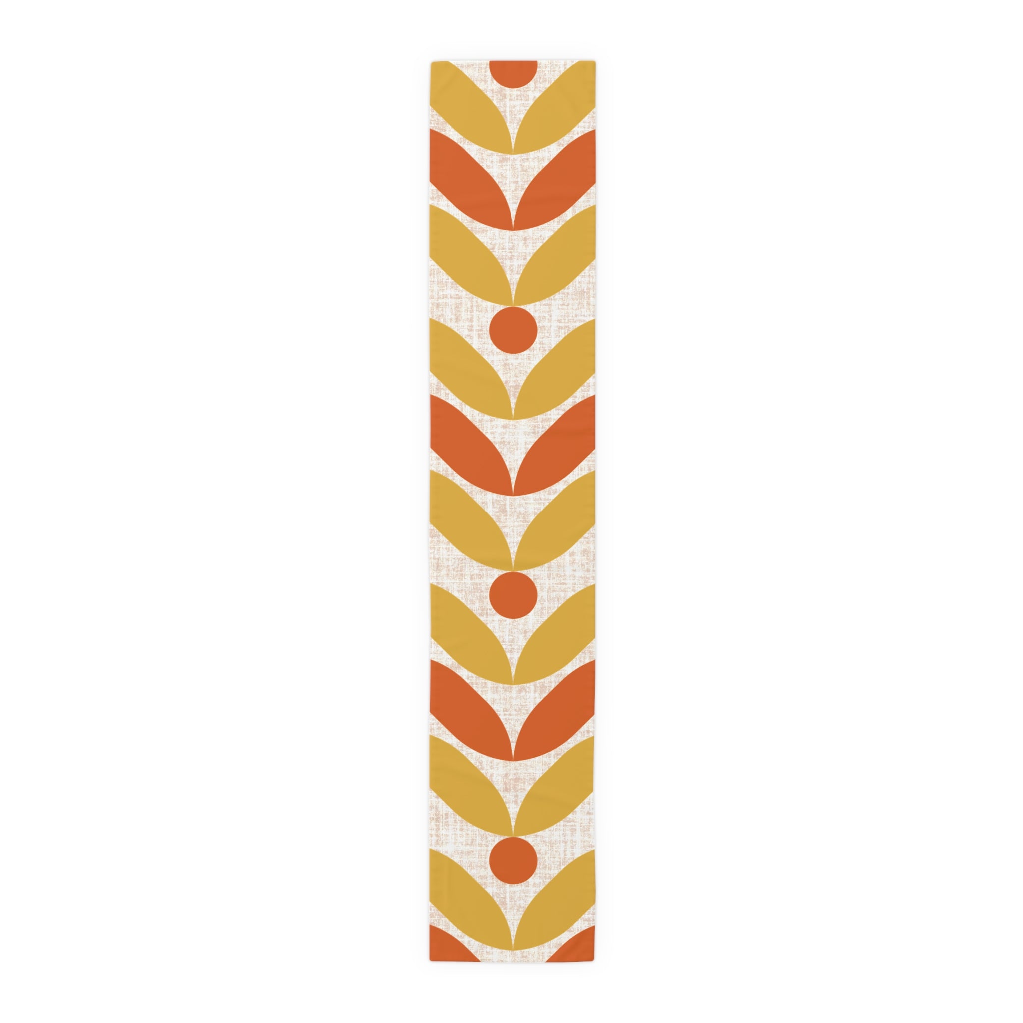 Mid Mod Scandinavian Flower, Orange Yellow Retro Table Runner - Mid Century Modern Gal