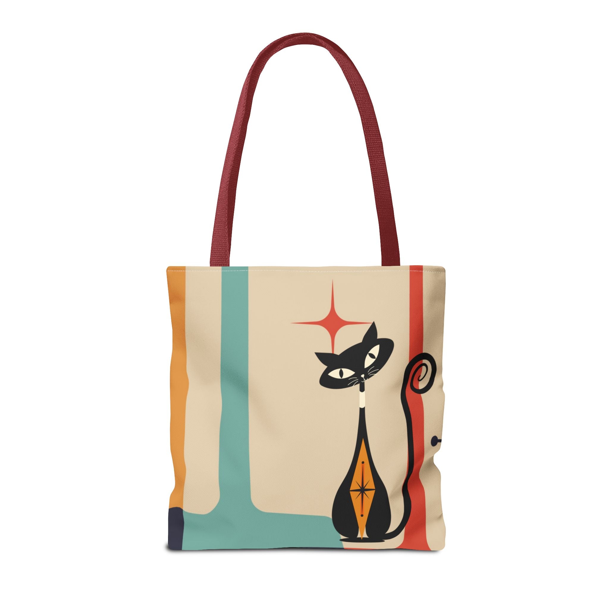 Atomic Cat Mid Century Mod Tote Bag - Mid Century Modern Gal