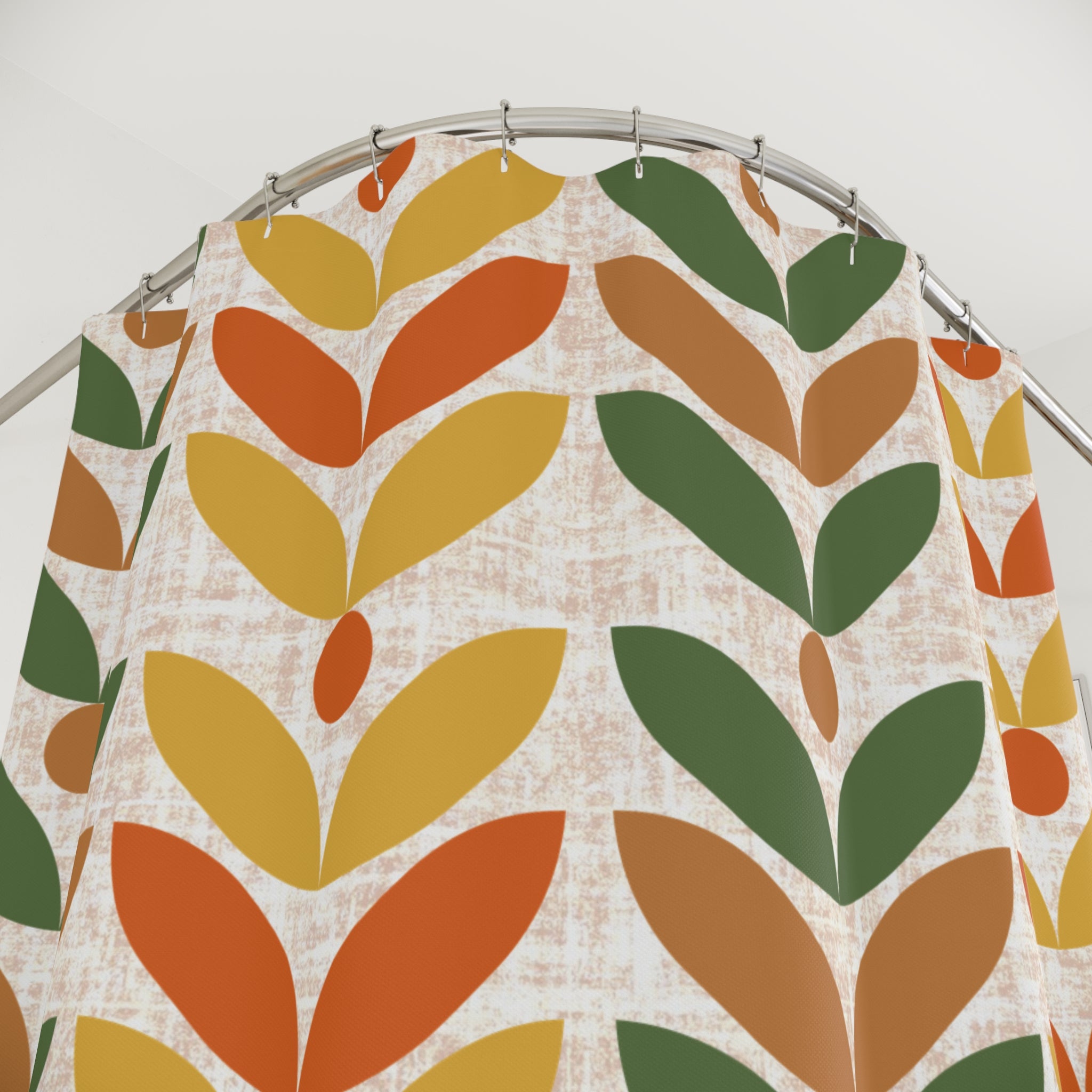 Retro Scandinavian Modern Danish Mid Mod Boho Floral Shower Curtain - Retro Inspired Design for a Cozy Bathroom - Mid Century Modern Gal
