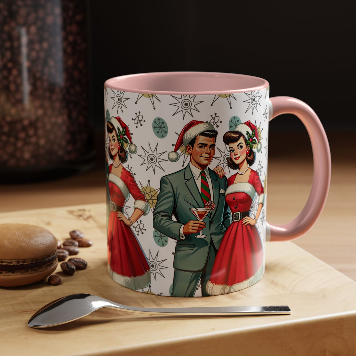Mid Century Modern Atomic 50s Christmas Franciscan Starburst Pattern Mug - Mid Century Modern Gal