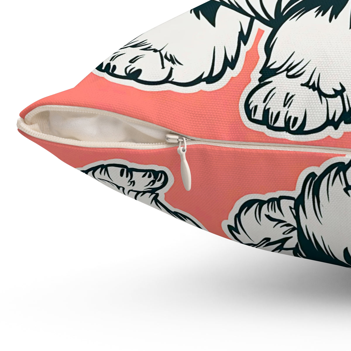 Scottish Terrier Retro Dog, Cute Dog Graphic Pillow - Cozy Pet Lover Decor - Mid Century Modern Gal