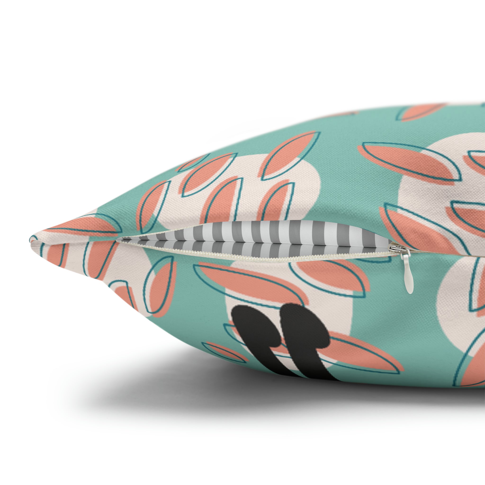 50s Nostalgic Atomic Cat Mid Century Modern Aqua, Coral Pink Peach, Kitschy Mid Century Modern Pillow Cover ONLY - Mid Century Modern Gal