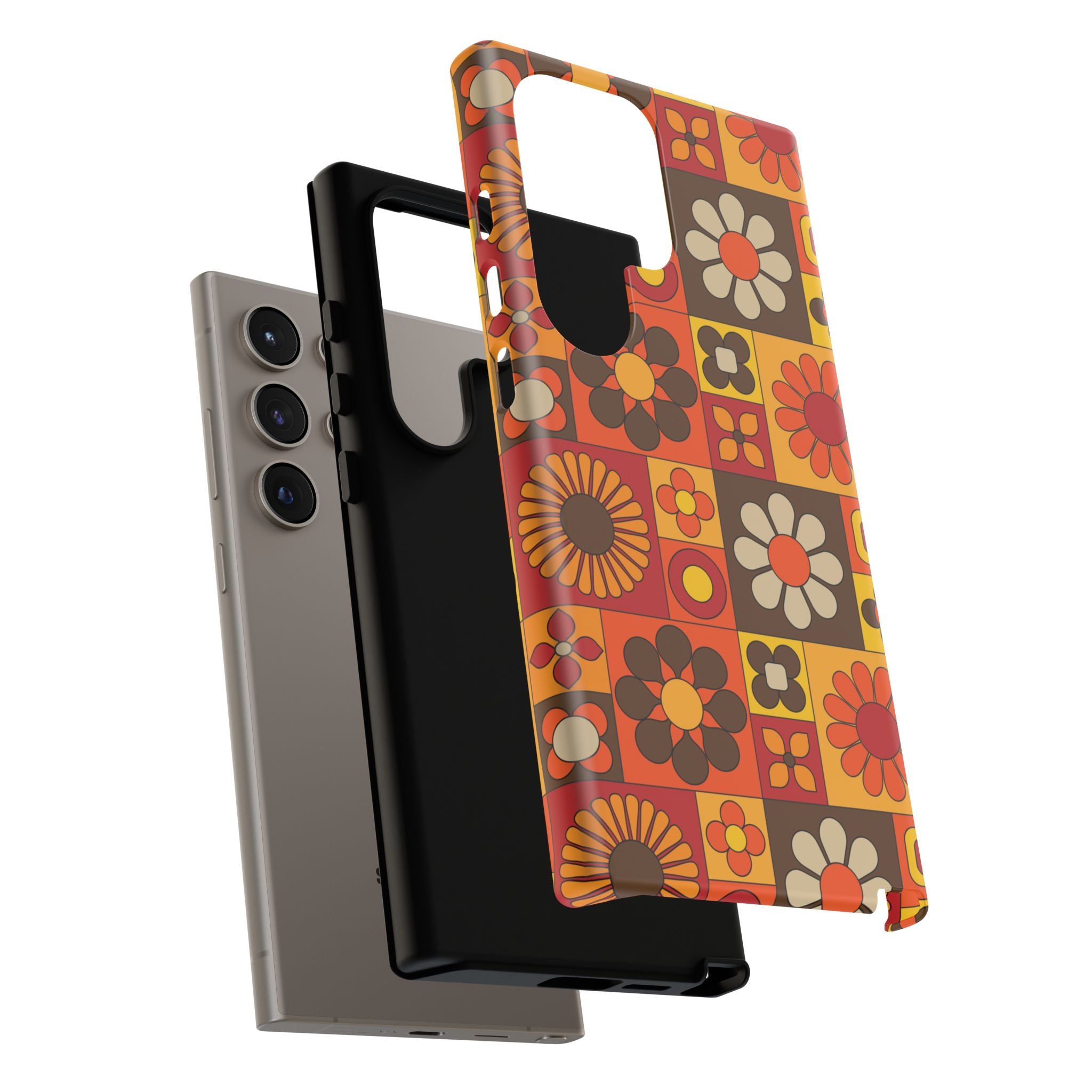 Retro 70s Mid Mod Floral Phone Case | Tough Cases for Flower Lovers